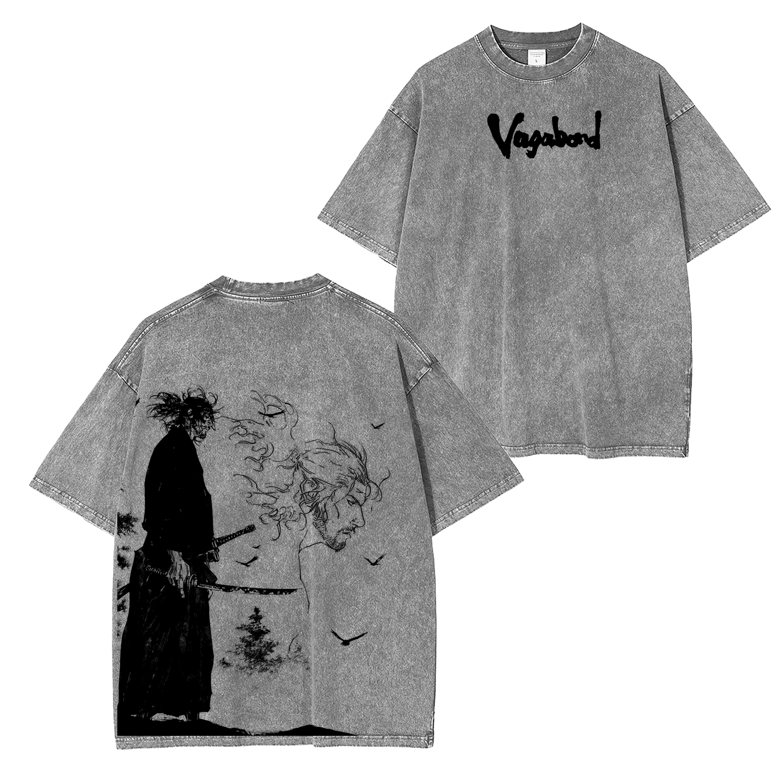 Miyamoto  Vagabond Manga Unsiex Washed T-Shirt