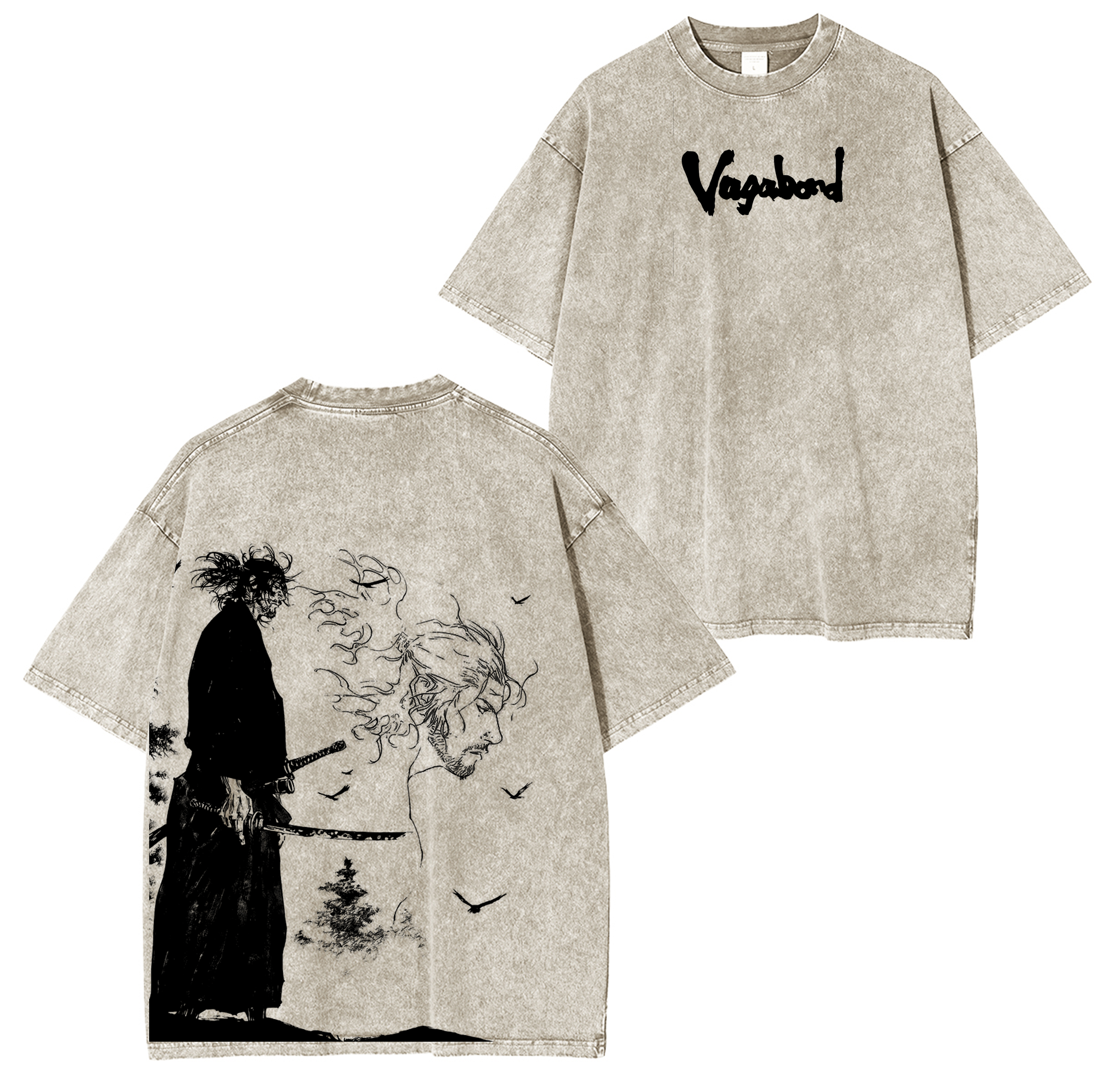 Miyamoto  Vagabond Manga Unsiex Washed T-Shirt