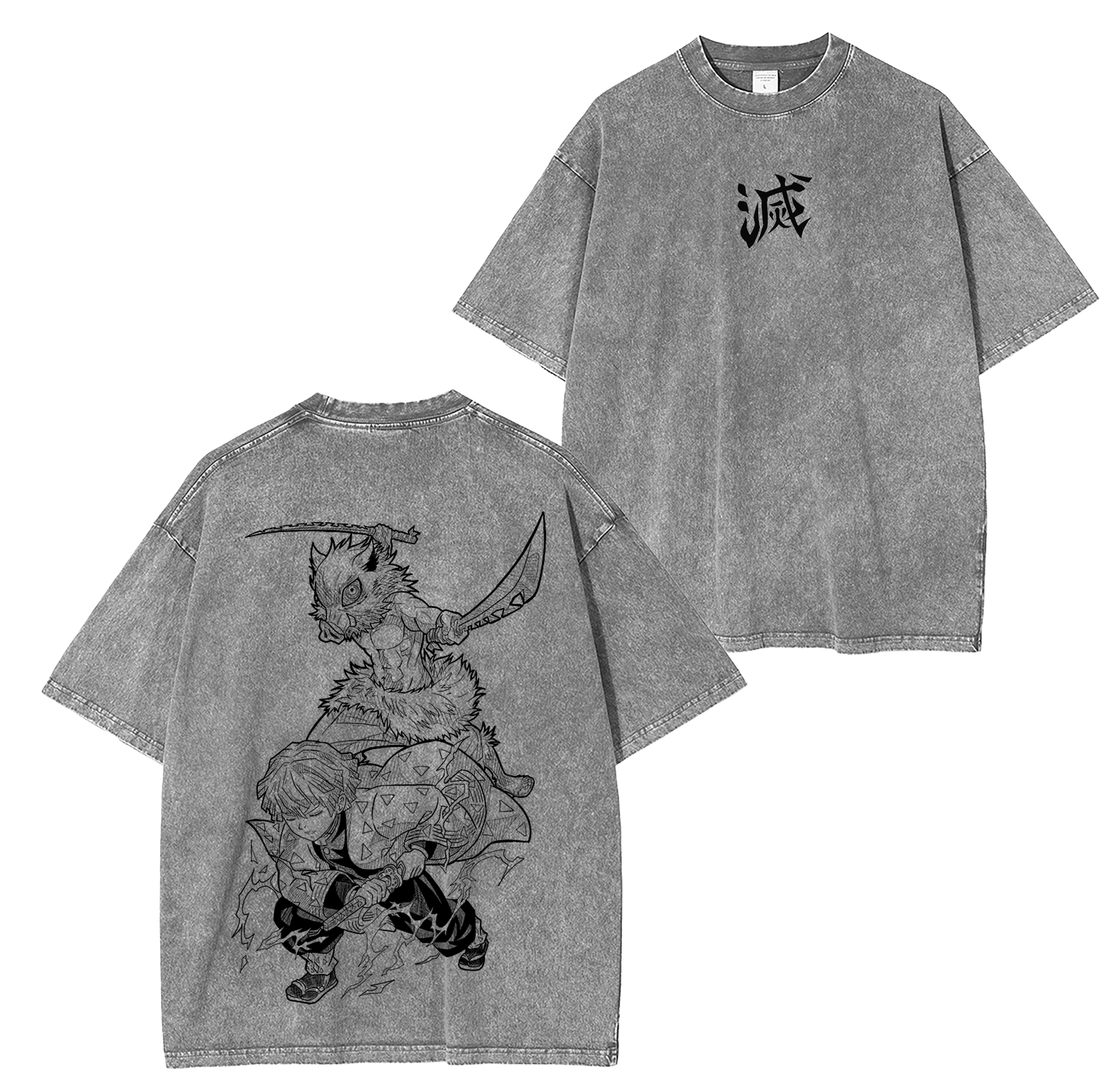 Demon Slayer Anime Unsiex Washed T-Shirt