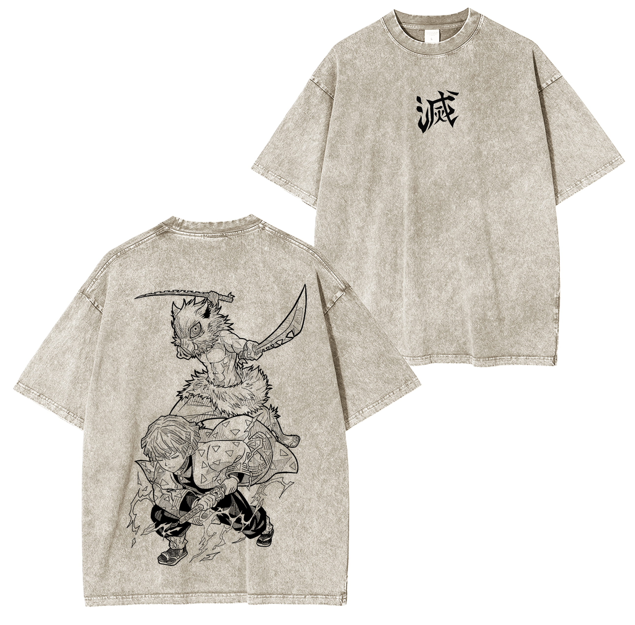 Demon Slayer Anime Unsiex Washed T-Shirt