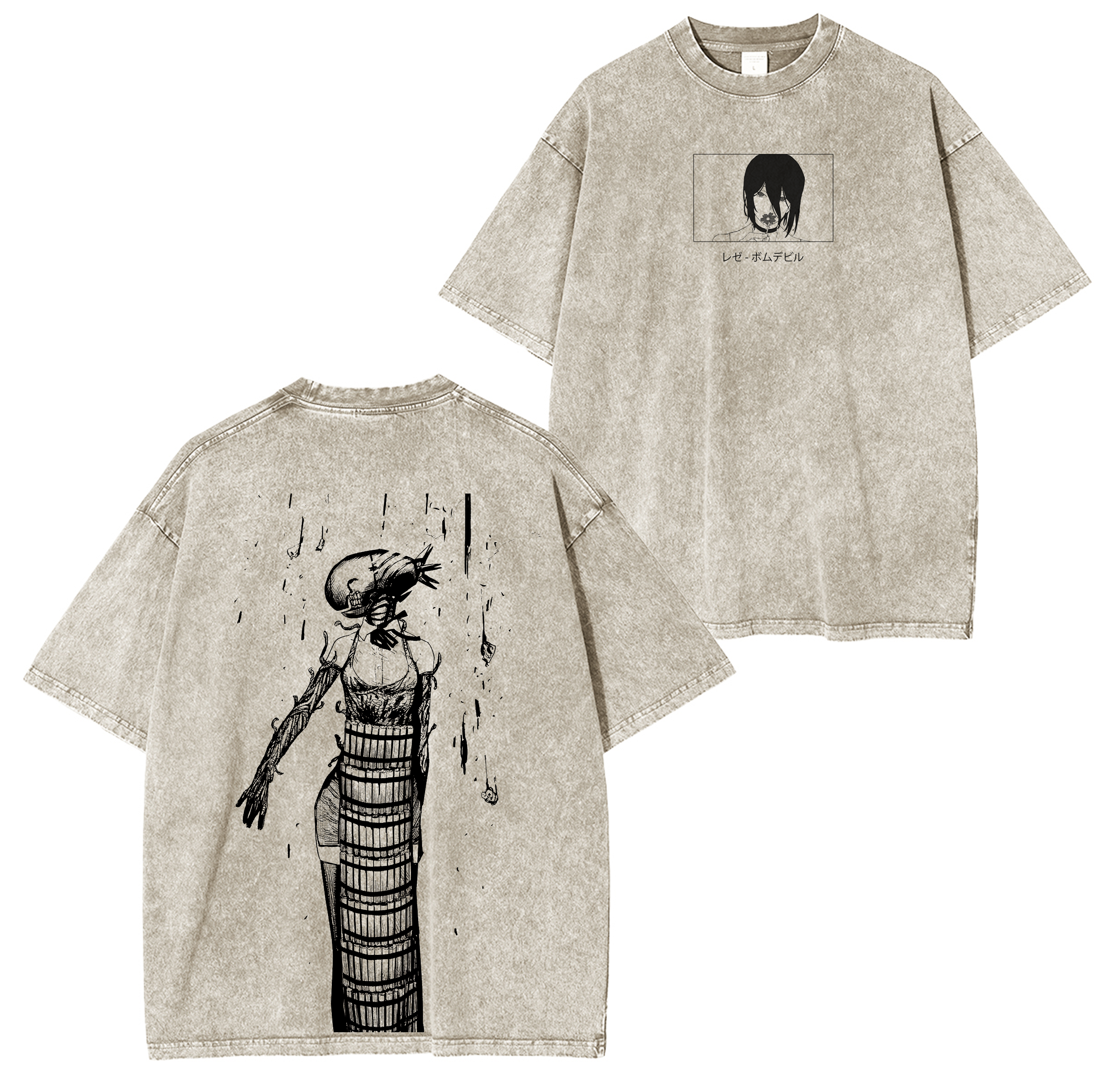 Chainsaw Man Anime Unsiex Washed T-Shirt