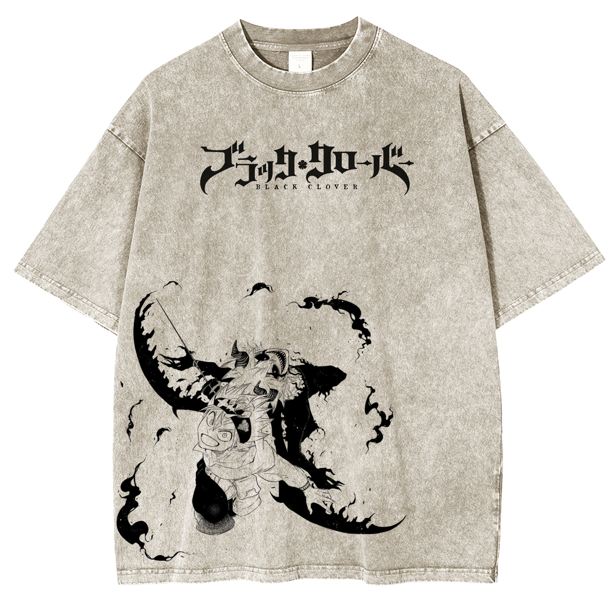 Black Clover Amine Unsiex Washed T-Shirt