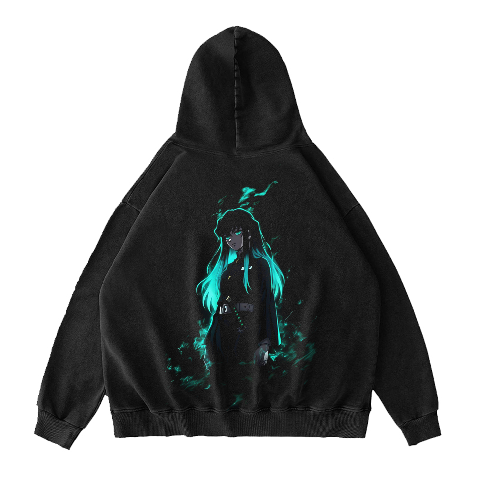 Tokito Muichiro,Demon Slayer Anime Washed Hooded Sweatshirt