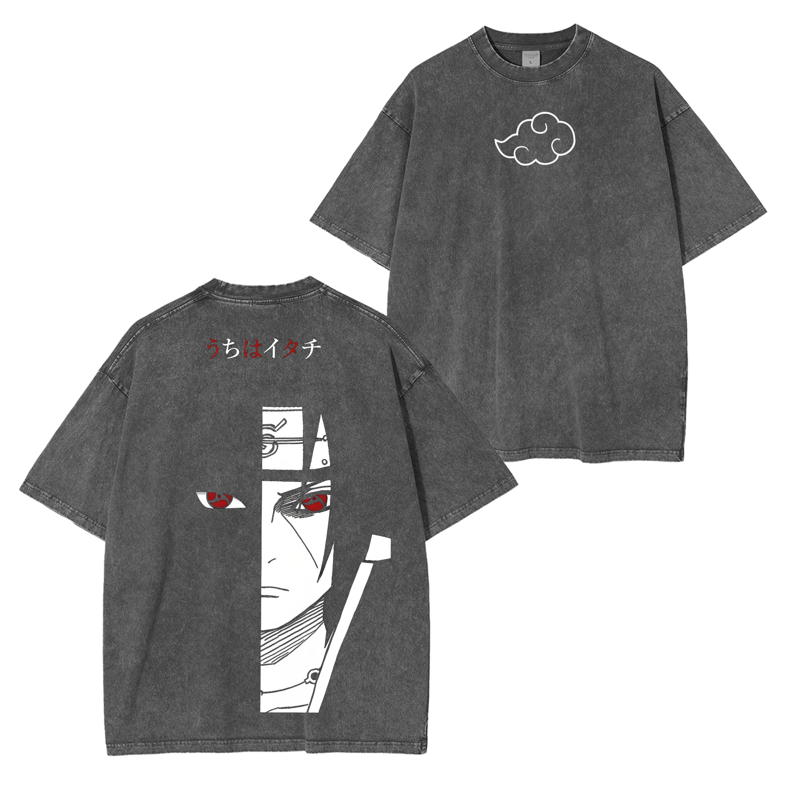 Retro Vintage Uchiha Itachi Naruto Anime Unsiex Washed T-Shirt