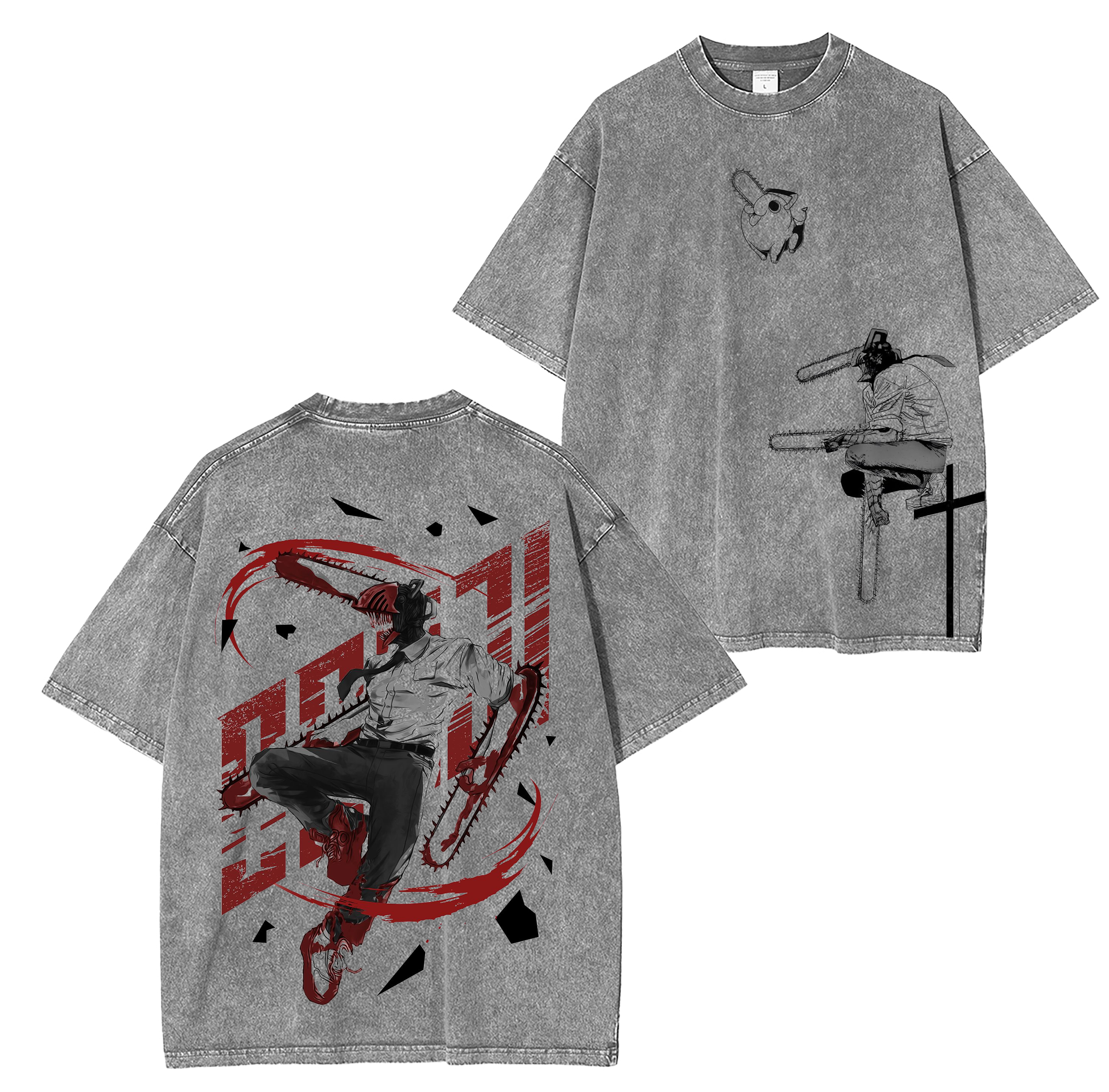 Chainsaw Man Anime Unsiex Washed T-Shirt