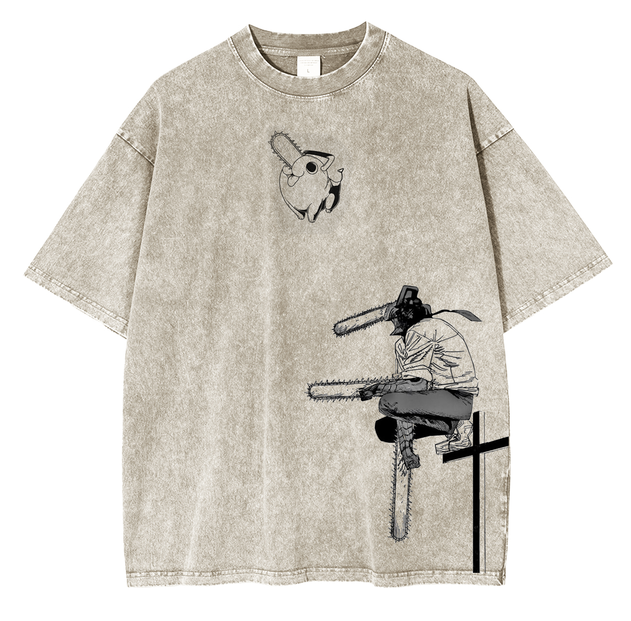 Chainsaw Man Anime Unsiex Washed T-Shirt