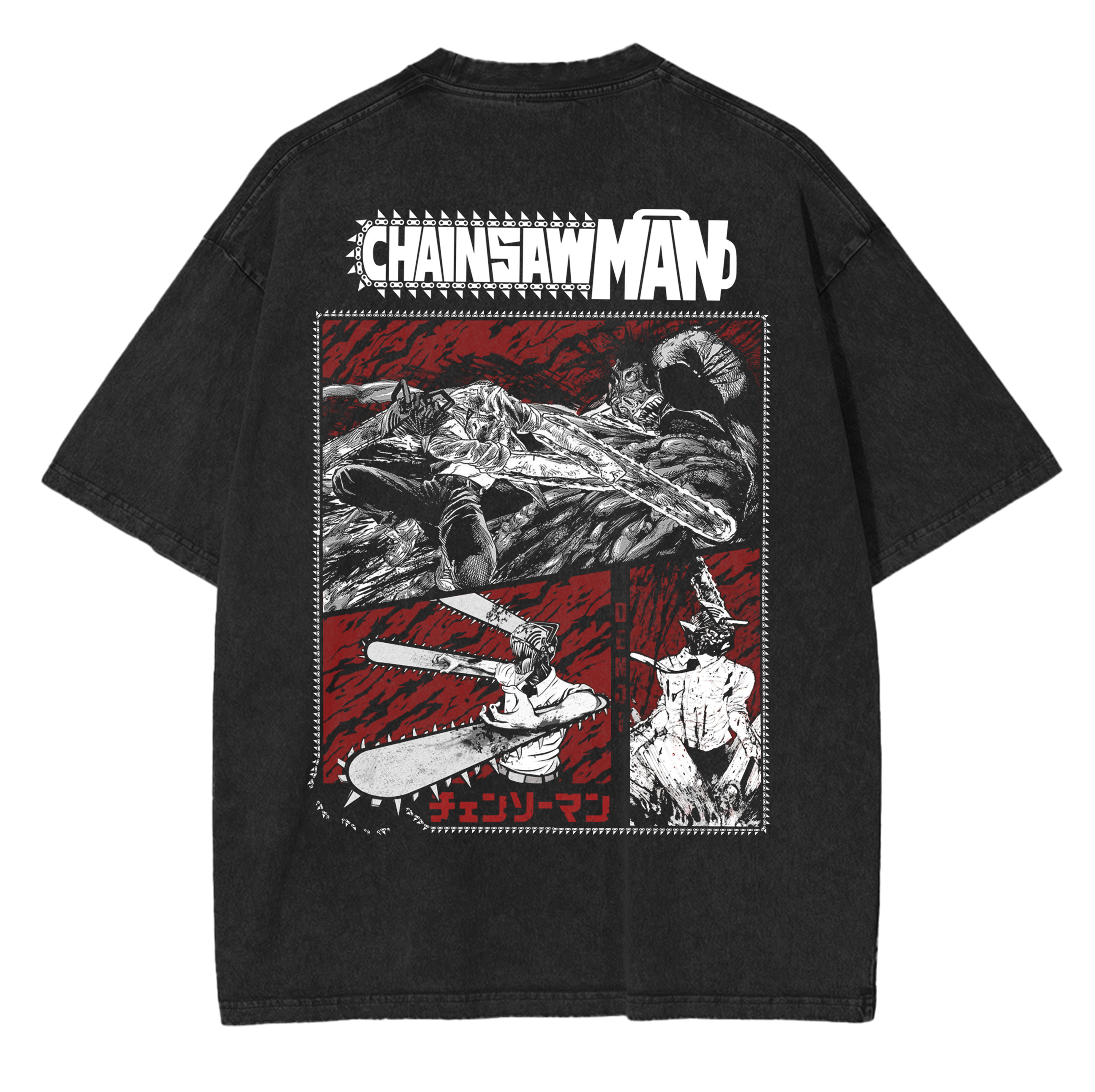 Chainsaw Man Anime Unsiex Washed T-Shirt