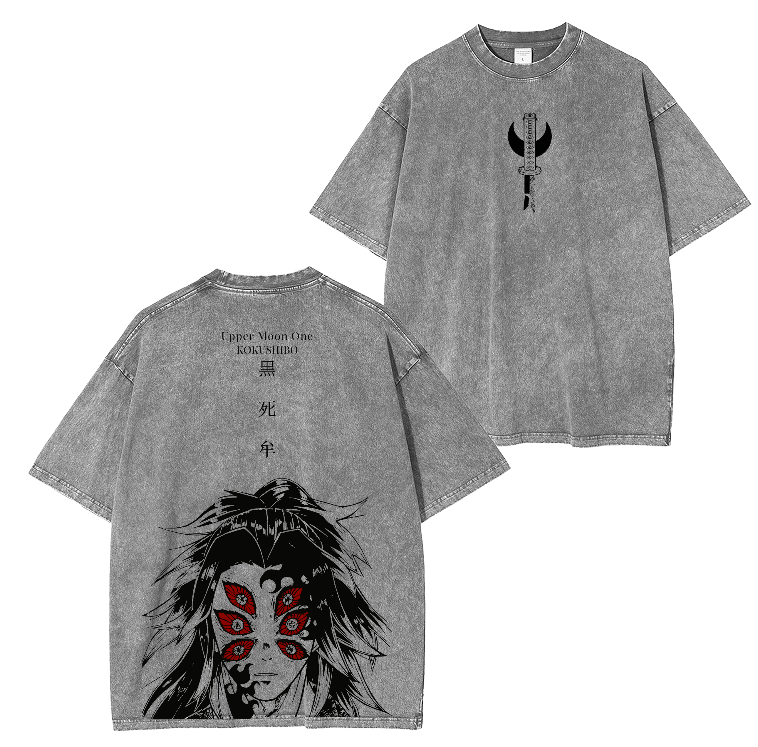 Demon Slayer Kokushibo Anime Unsiex Washed T-Shirt