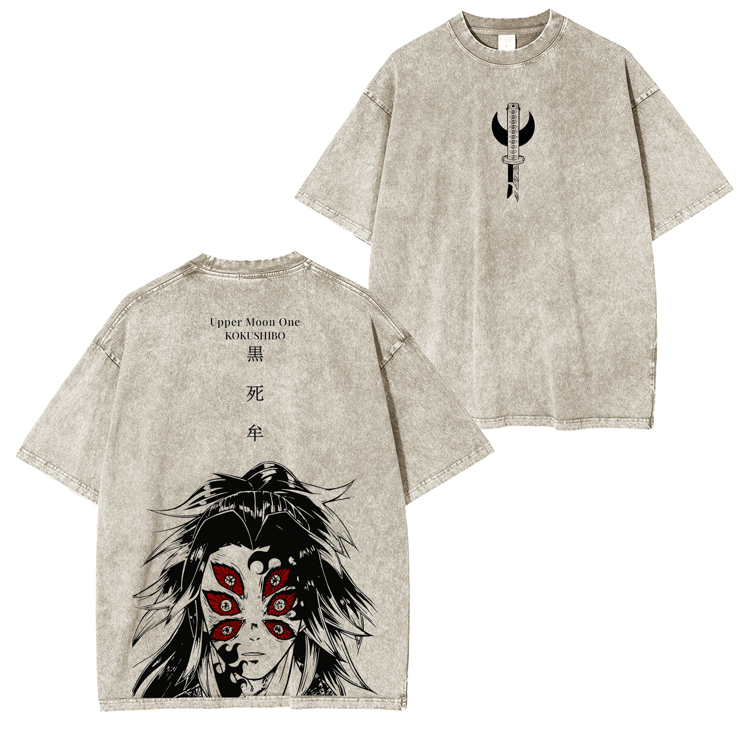 Demon Slayer Kokushibo Anime Unsiex Washed T-Shirt