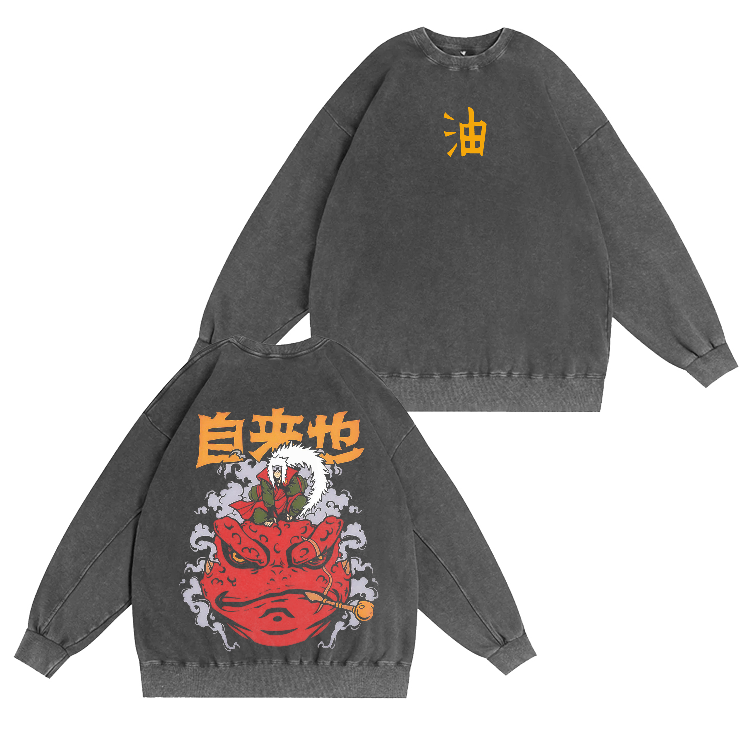 Jiraiya Toad Sage,Naruto Anime Washed T-shirt/Crewneck/Hoodie