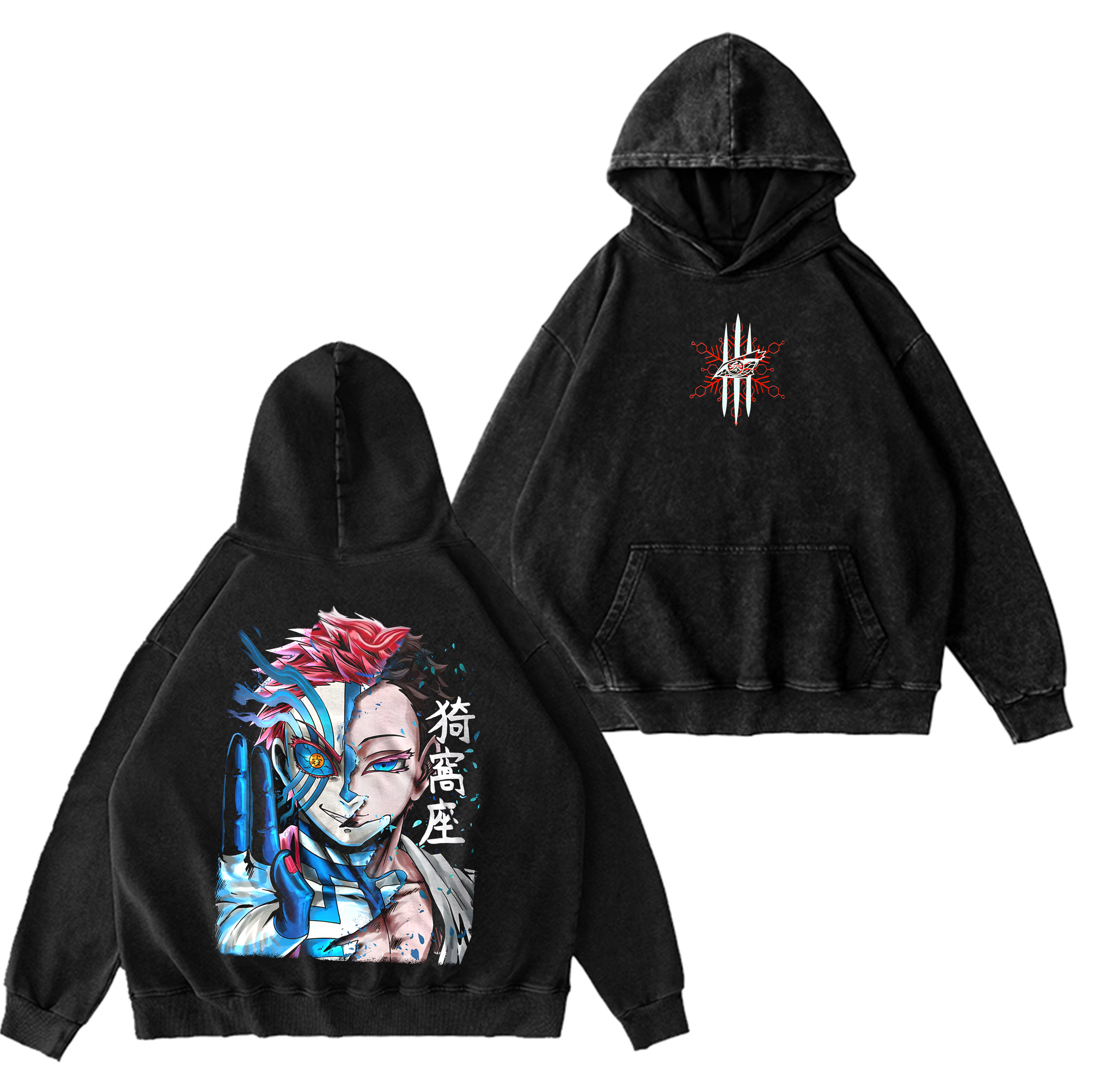Limited Akaza ,DEMON SLAYER  Washed T-shirt/Crewneck/Hoodie