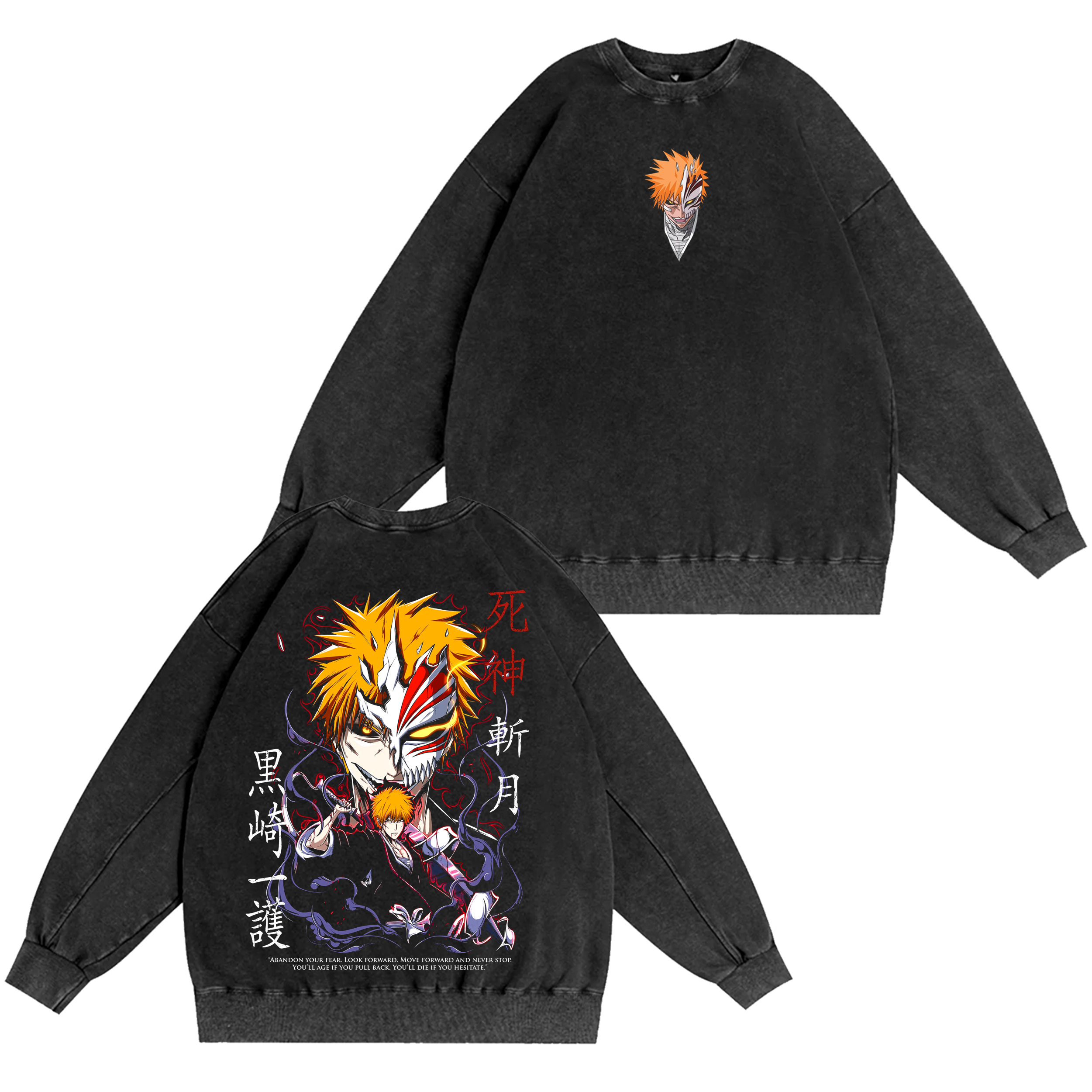 Vintage Bleach Anime Washed T-shirt/Crewneck/Hoodie
