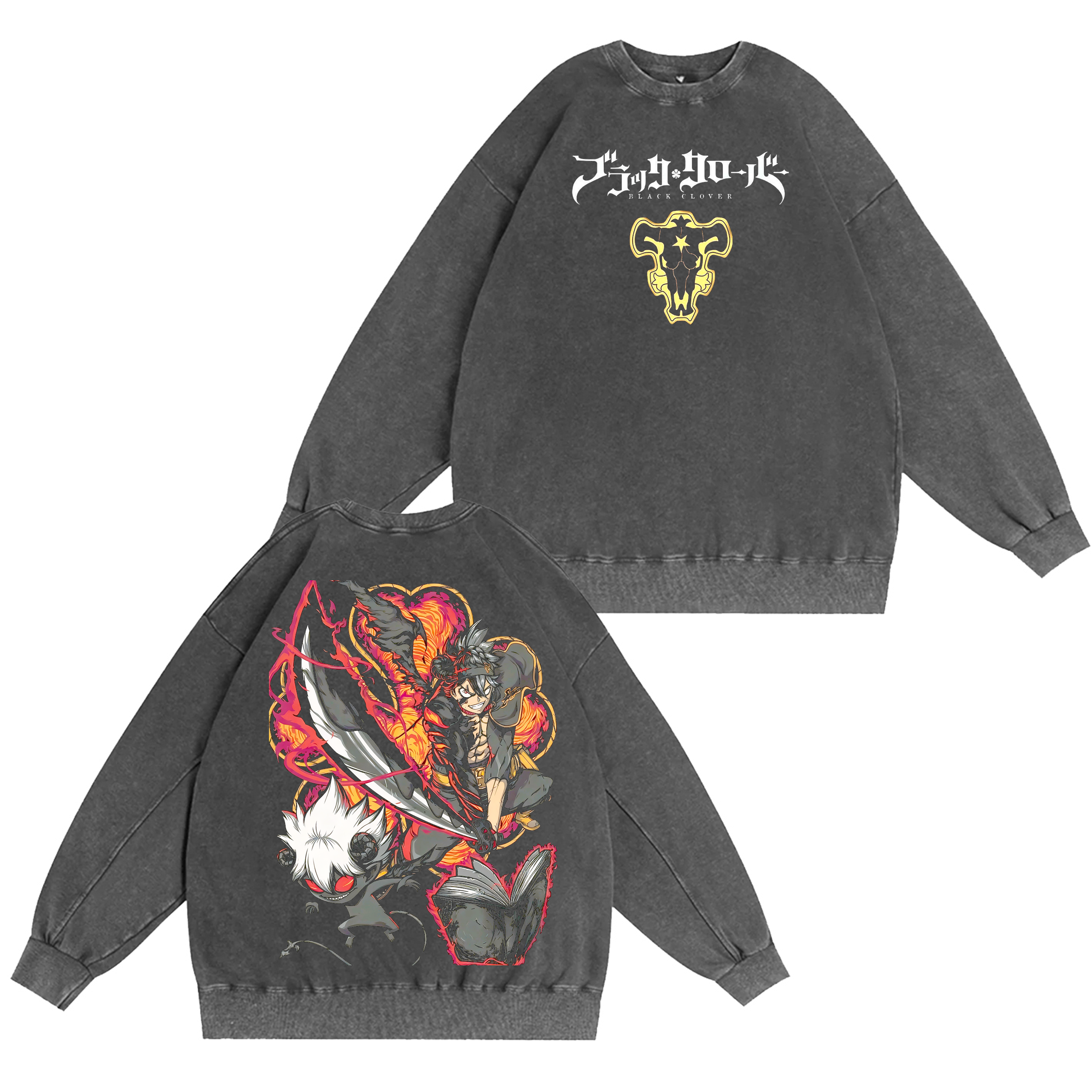 Black Clover Anime Washed T-shirt/Crewneck/Hoodie