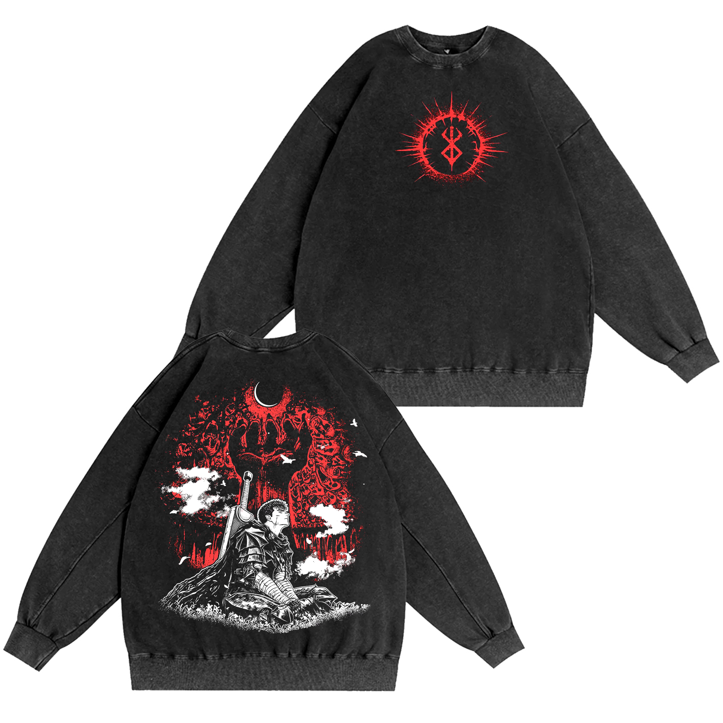 Berserk Anime Washed T-shirt/Crewneck/Hoodie