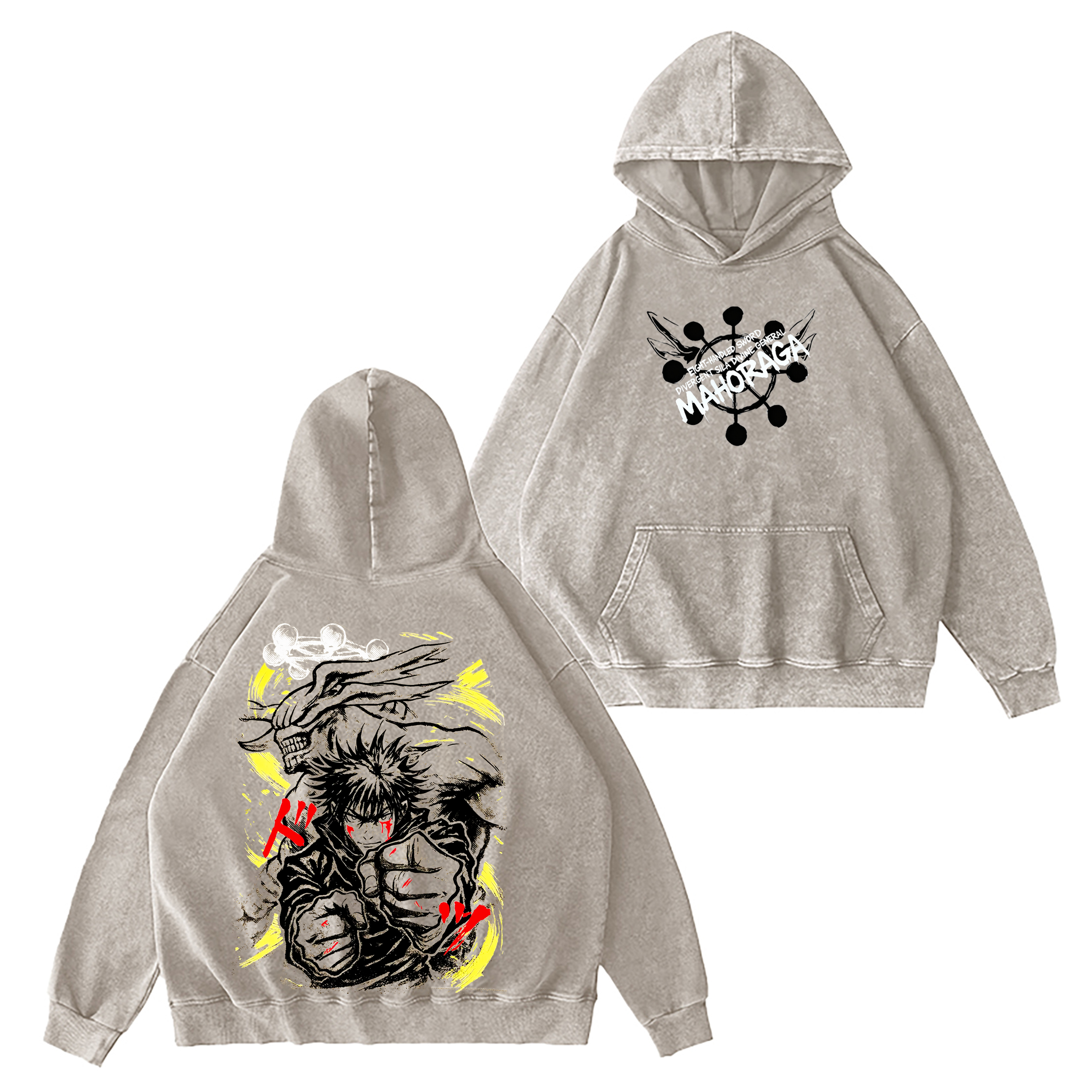 Megumi Fushiguro x Mahoraga,Jujutsu Kaisen Anime Washed T-shirt/Crewneck/Hoodie