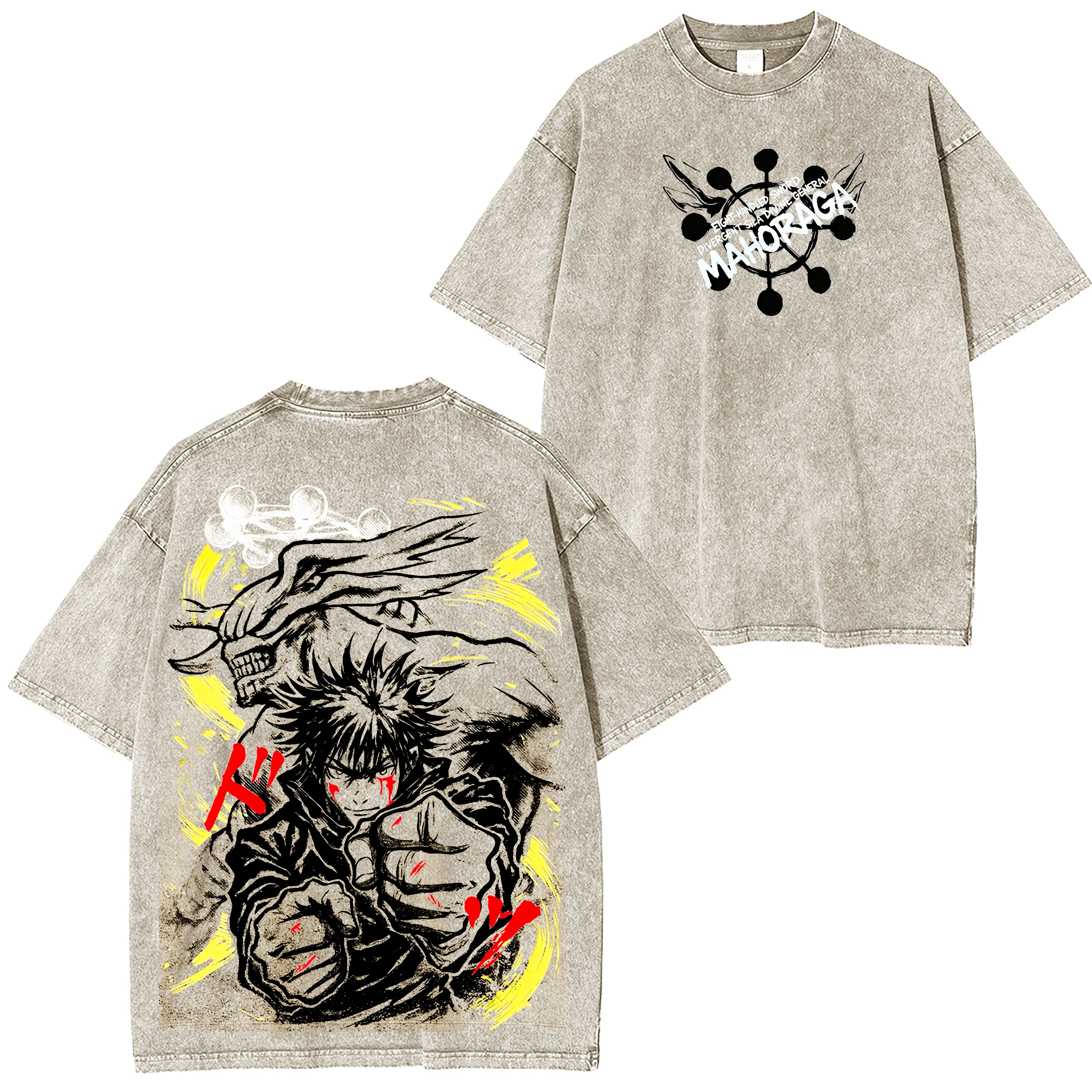 Megumi Fushiguro x Mahoraga,Jujutsu Kaisen Anime Washed T-shirt/Crewneck/Hoodie