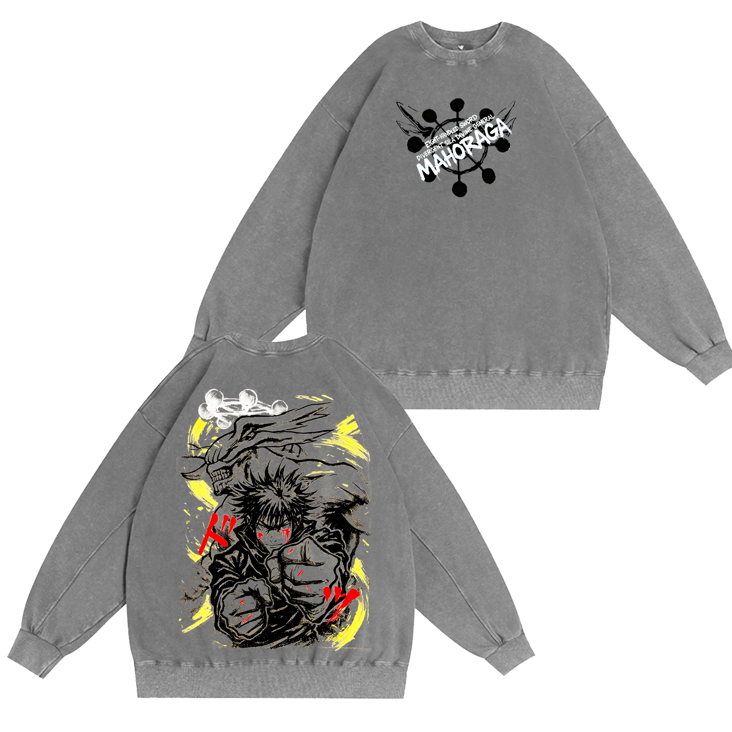 Megumi Fushiguro x Mahoraga,Jujutsu Kaisen Anime Washed T-shirt/Crewneck/Hoodie