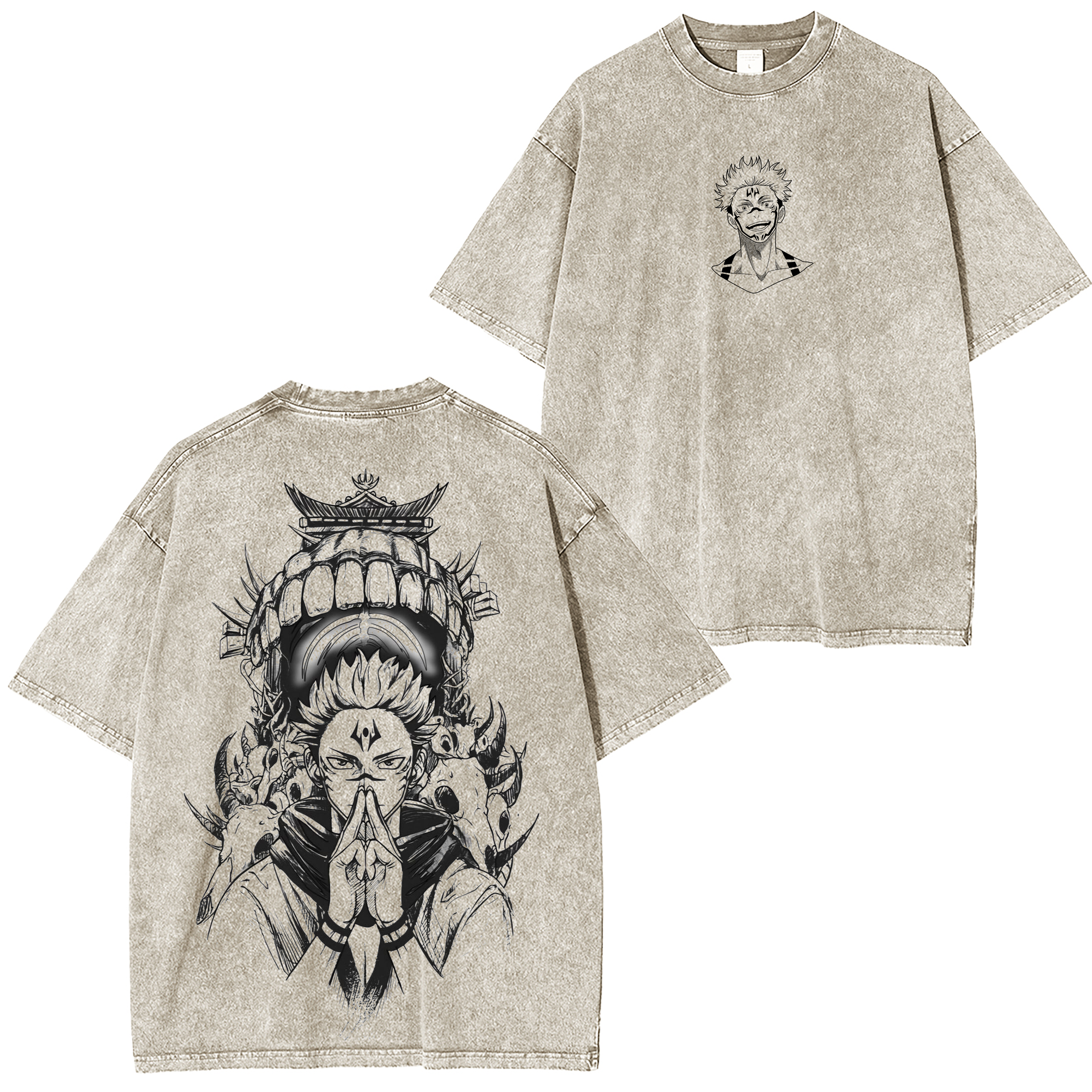 Ryomen Sukuna v2 Jujutsu Kaisen  Anime Washed T-shirt/Crewneck/Hoodie