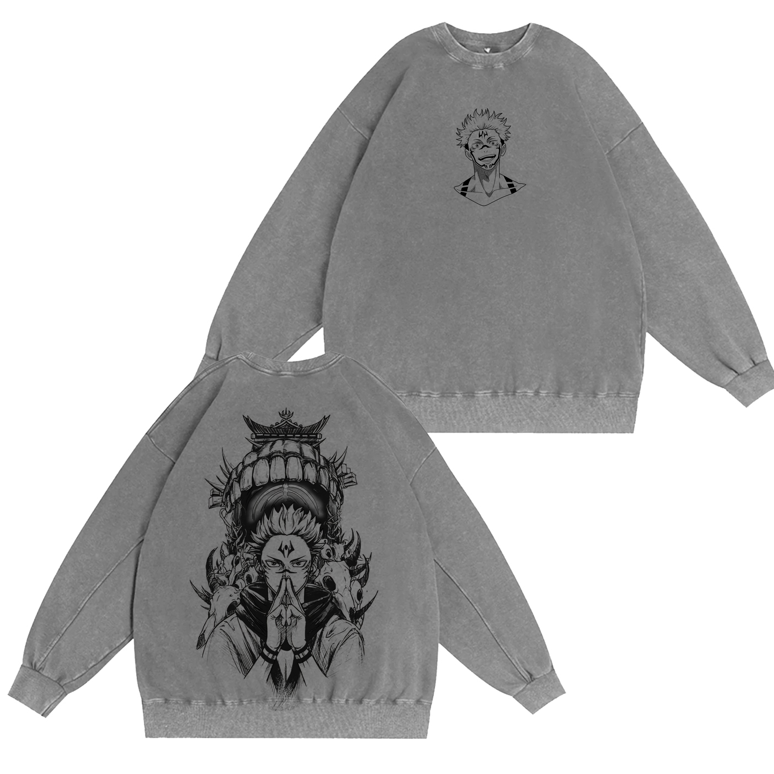 Ryomen Sukuna v2 Jujutsu Kaisen  Anime Washed T-shirt/Crewneck/Hoodie