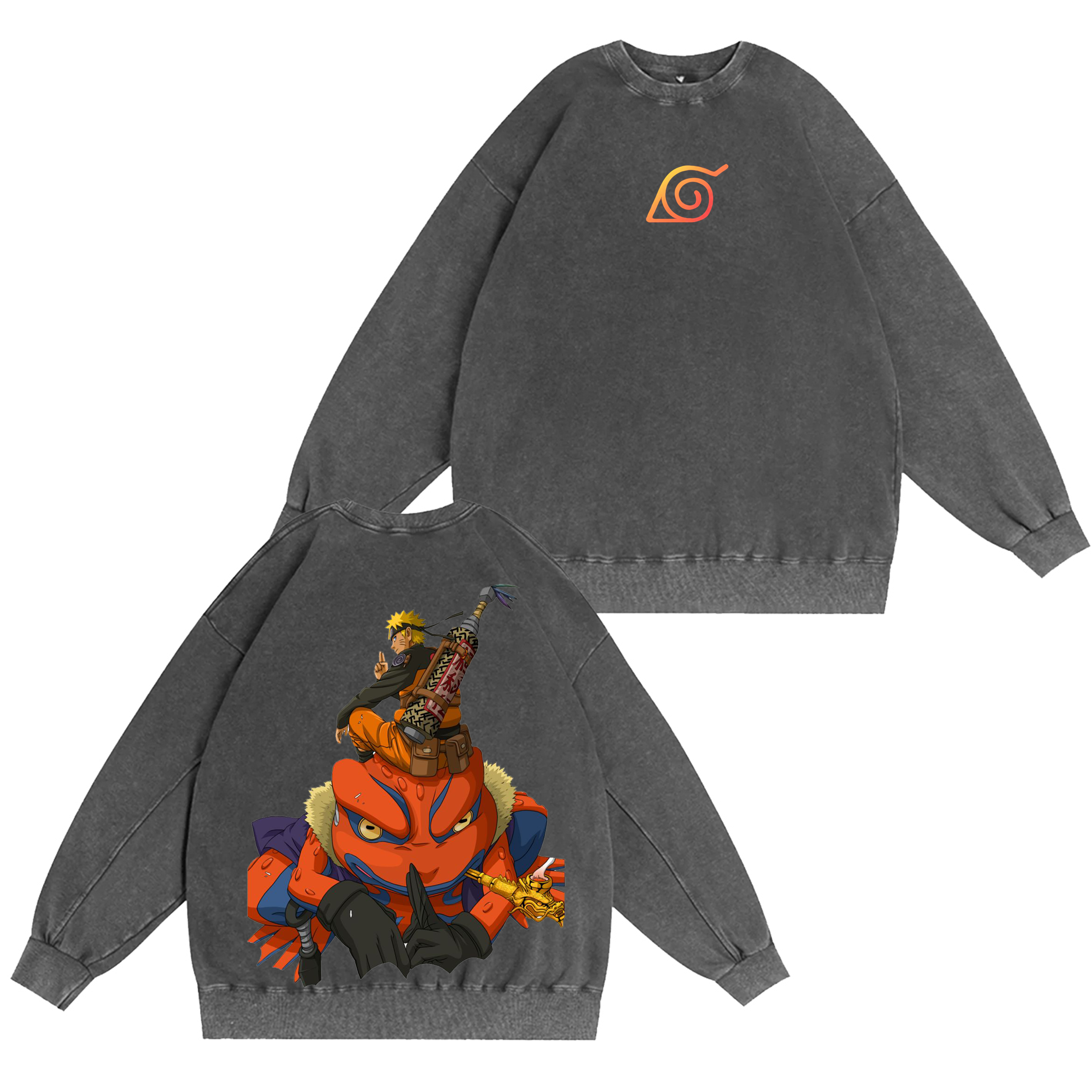 Naruto X Gamakichi Anime Washed T-shirt/Crewneck/Hoodie