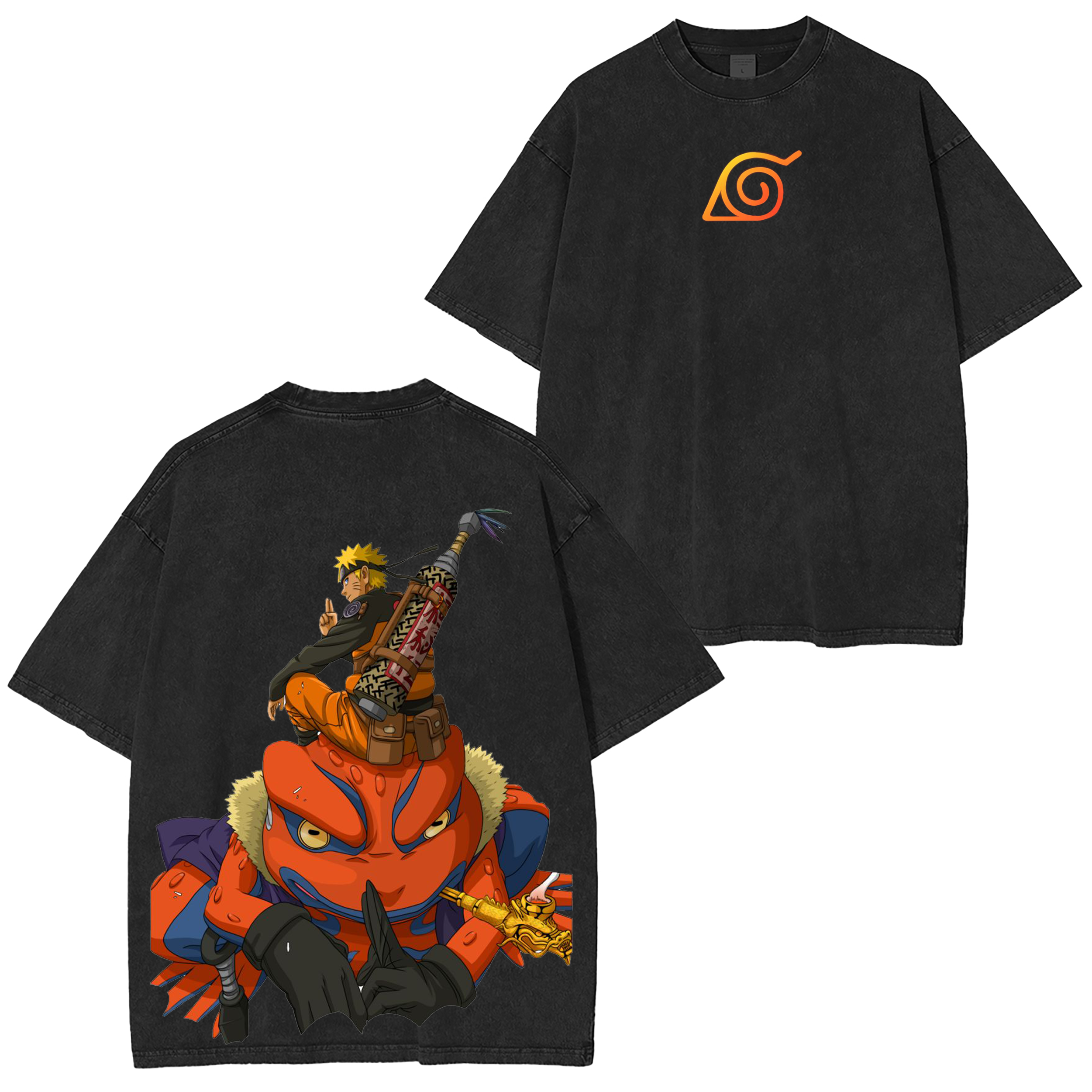 Naruto X Gamakichi Anime Washed T-shirt/Crewneck/Hoodie