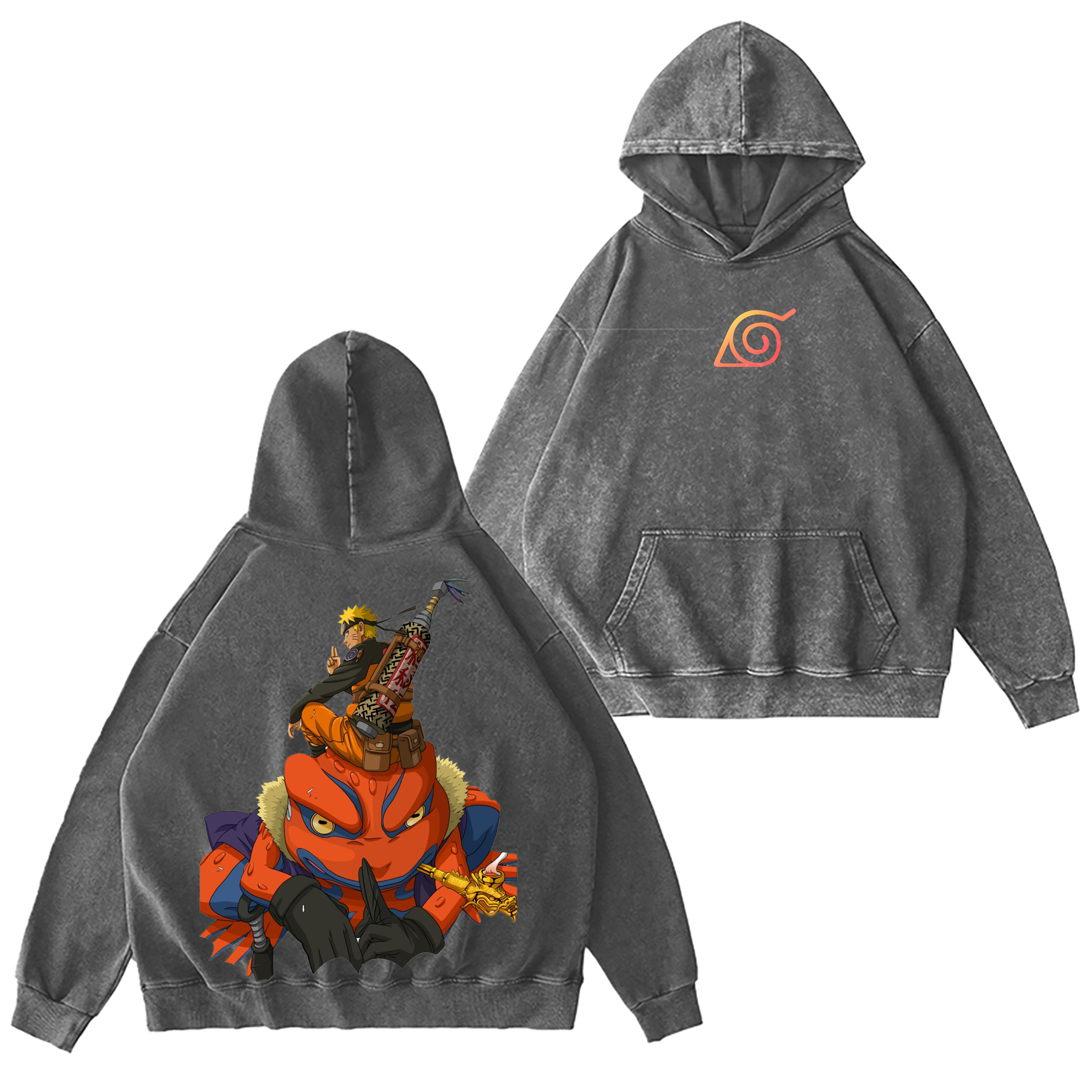 Naruto X Gamakichi Anime Washed T-shirt/Crewneck/Hoodie