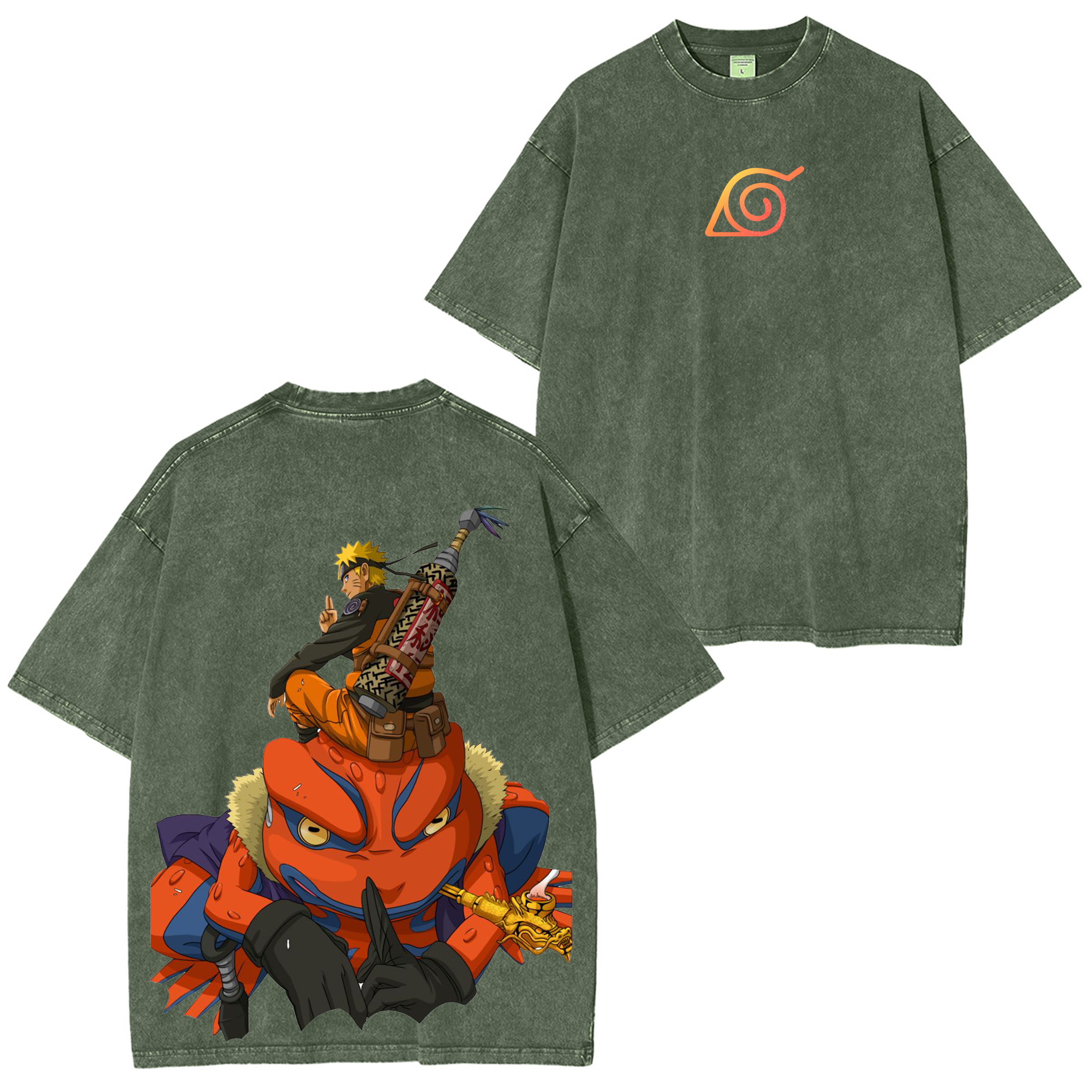 Naruto X Gamakichi Anime Washed T-shirt/Crewneck/Hoodie