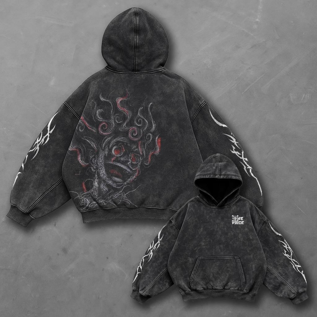 One Piece Oversized Classic Black Anime Hoodie