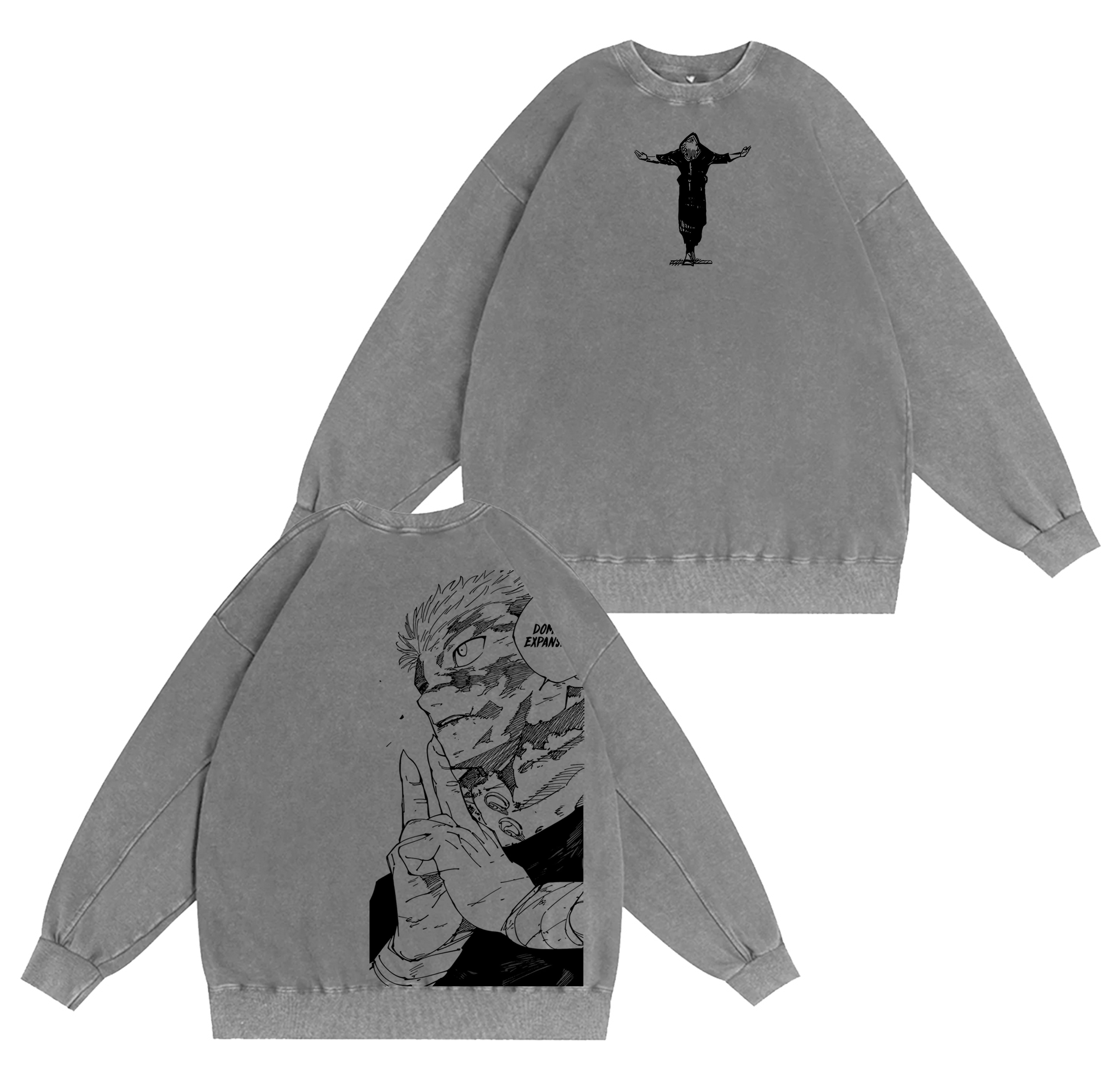 Retro Heavy Itadori Yuji Jujutsu Kaisen Anime Washed T-shirt/Crewneck/Hoodie