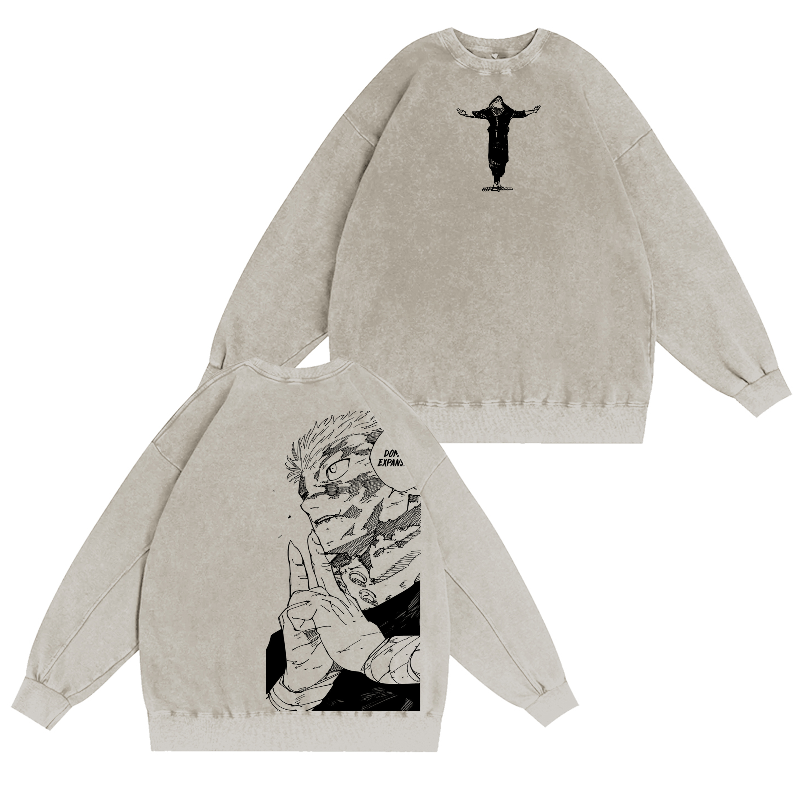 Retro Heavy Itadori Yuji Jujutsu Kaisen Anime Washed T-shirt/Crewneck/Hoodie