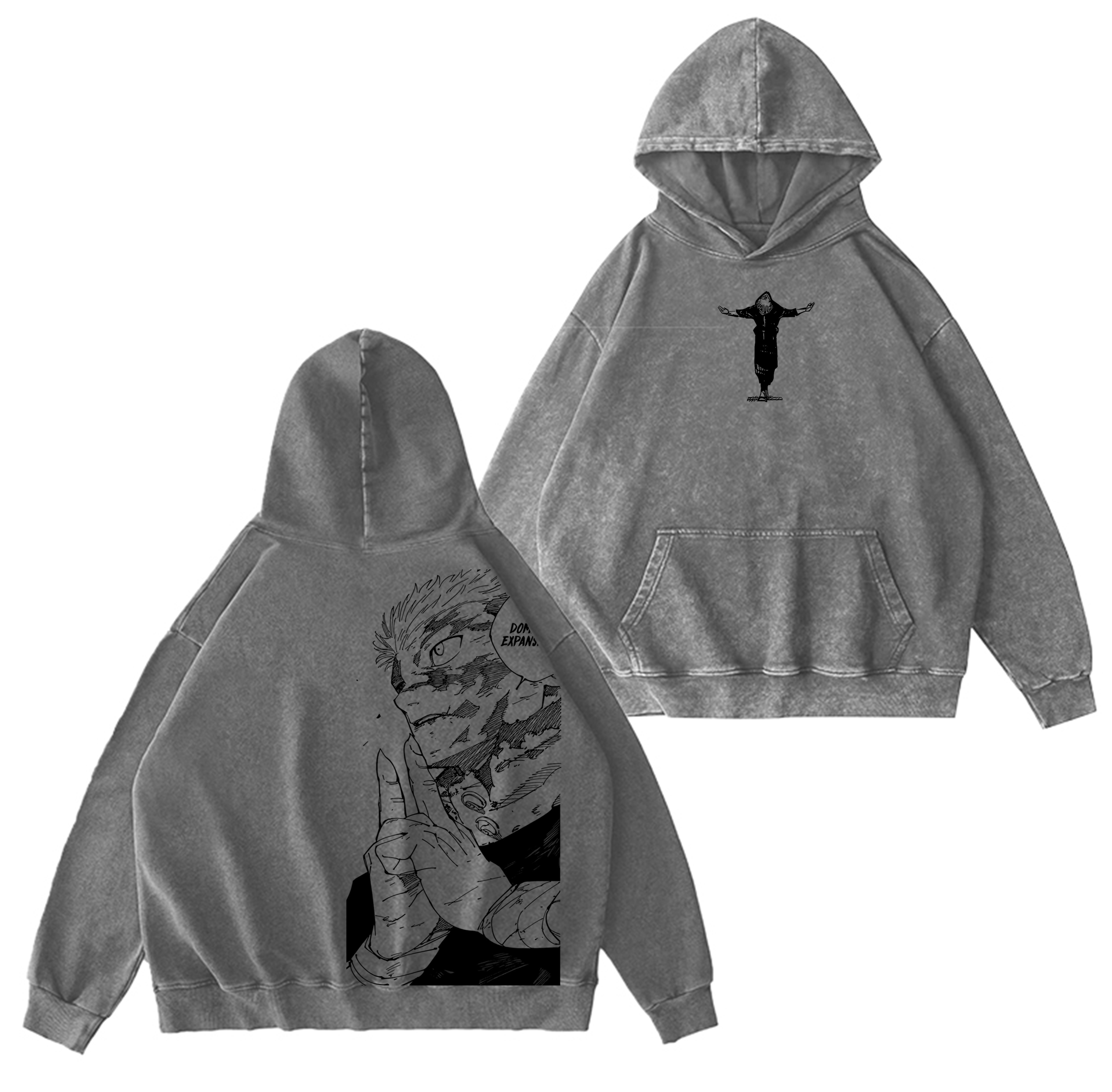 Retro Heavy Itadori Yuji Jujutsu Kaisen Anime Washed T-shirt/Crewneck/Hoodie