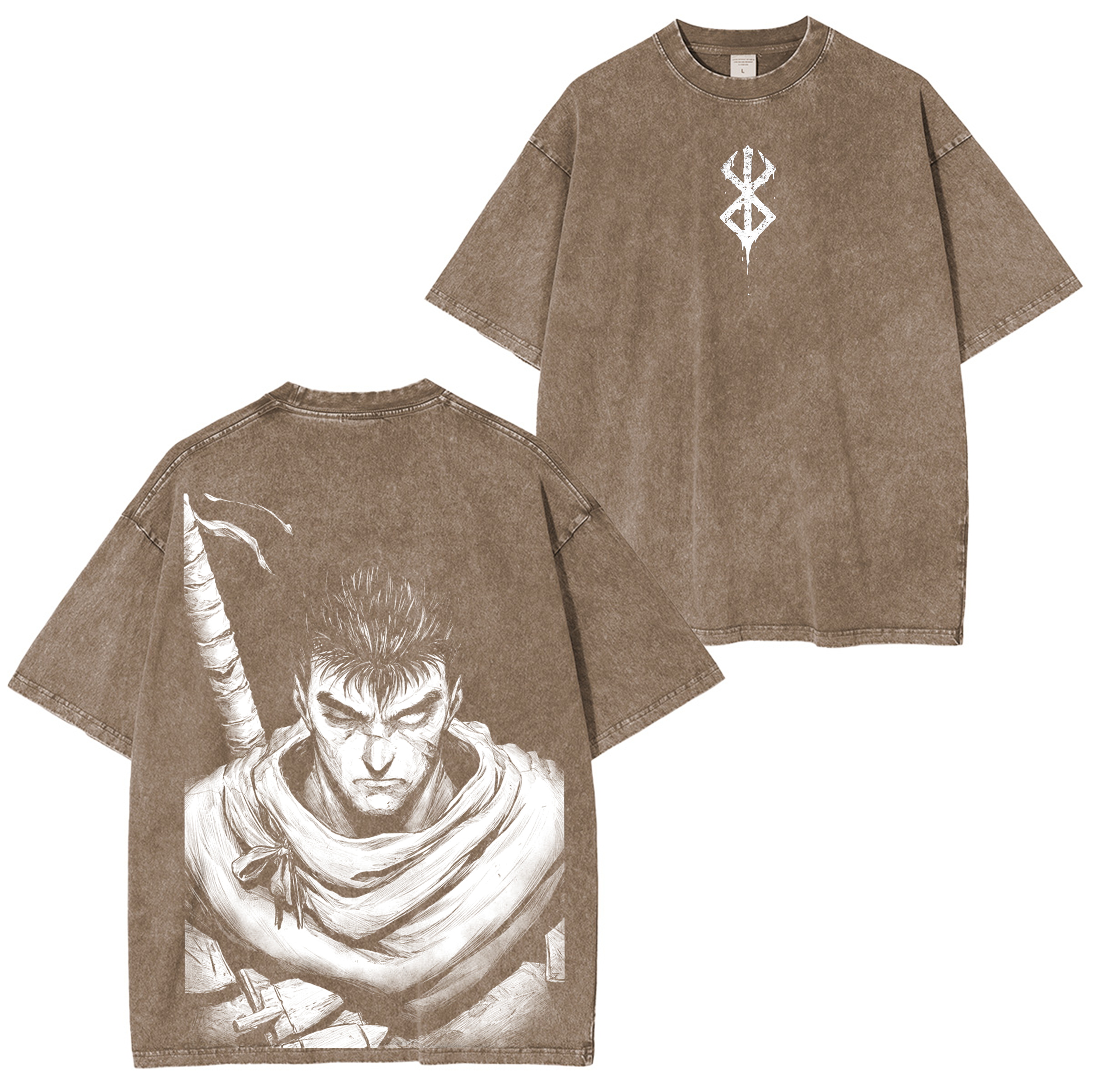 Guts,Berserk Vintage Oversize Washed T-shirt/Crewneck/Hoodie