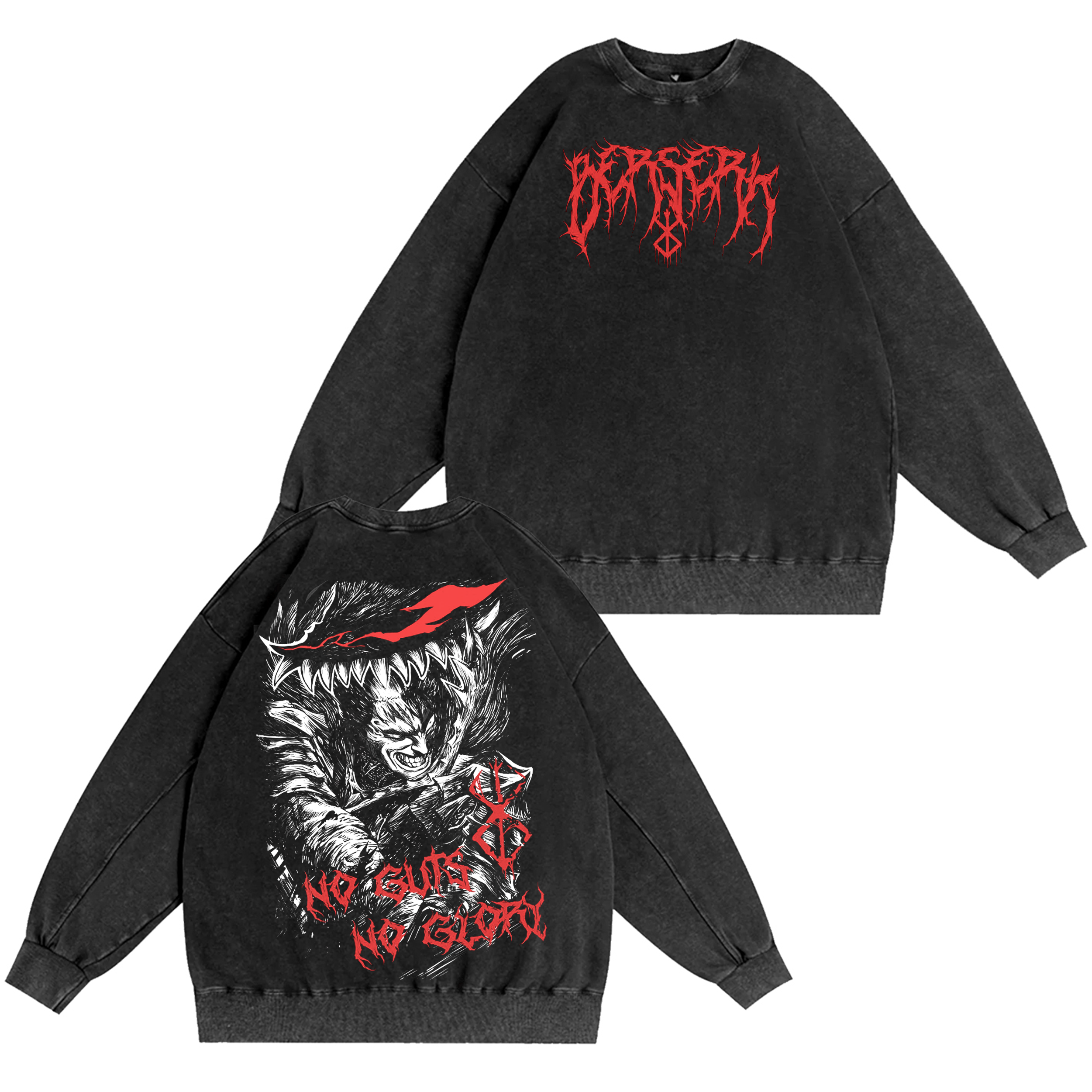 Vintage Berserk Anime  Oversize Washed T-shirt/Crewneck/Hoodie