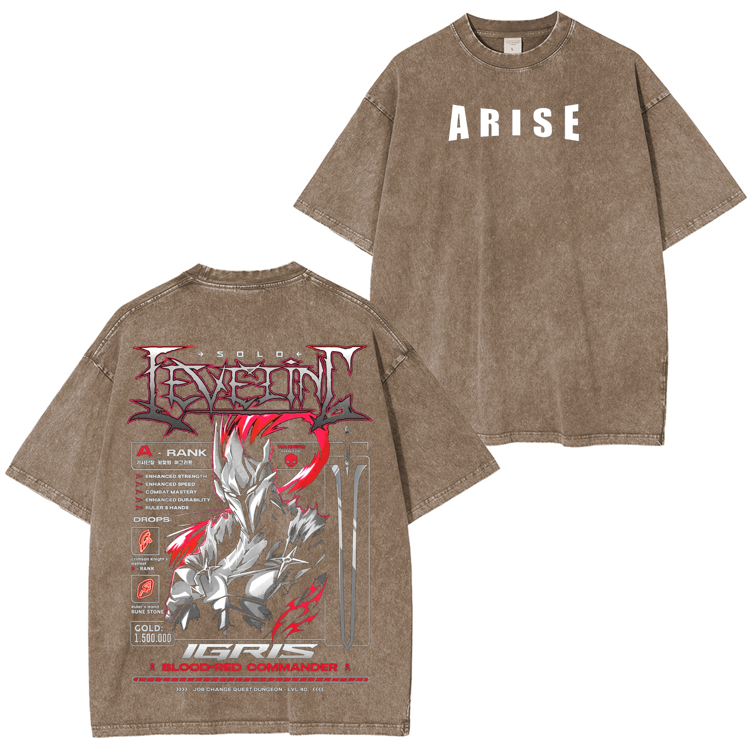 Igris Solo Leveling Washed T-shirt/Crewneck/Hoodie