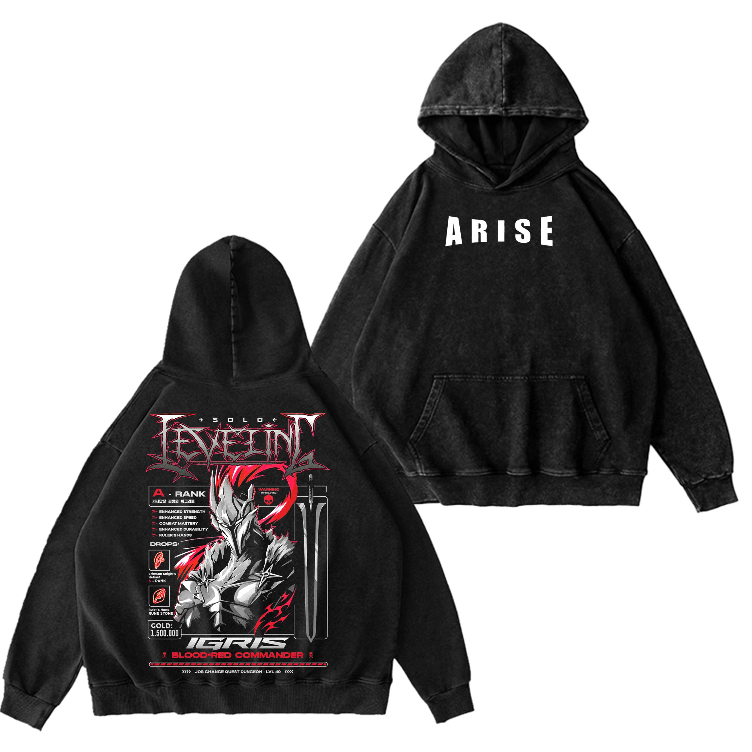 Igris Solo Leveling Washed T-shirt/Crewneck/Hoodie