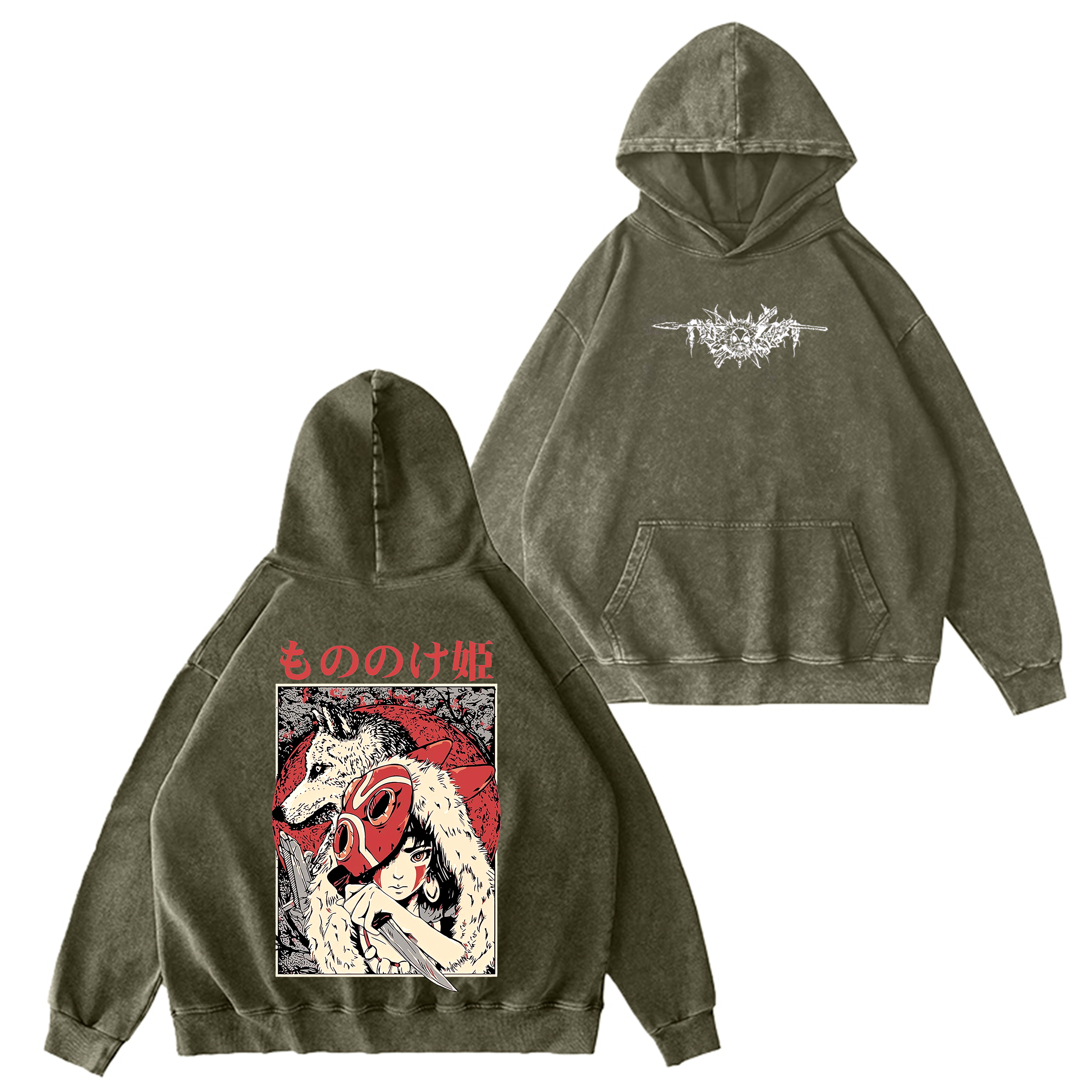 Princess Mononoke Anime Washed T-shirt/Crewneck/Hoodie
