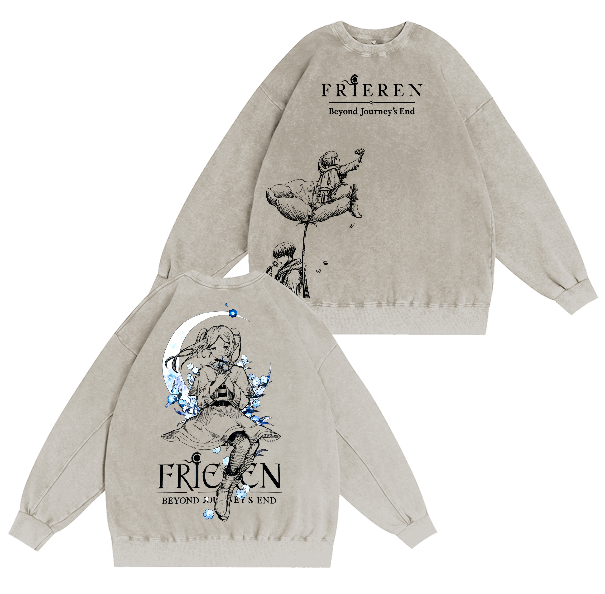Frieren: Beyond Journey's End Anime  Washed T-shirt/Crewneck/Hoodie