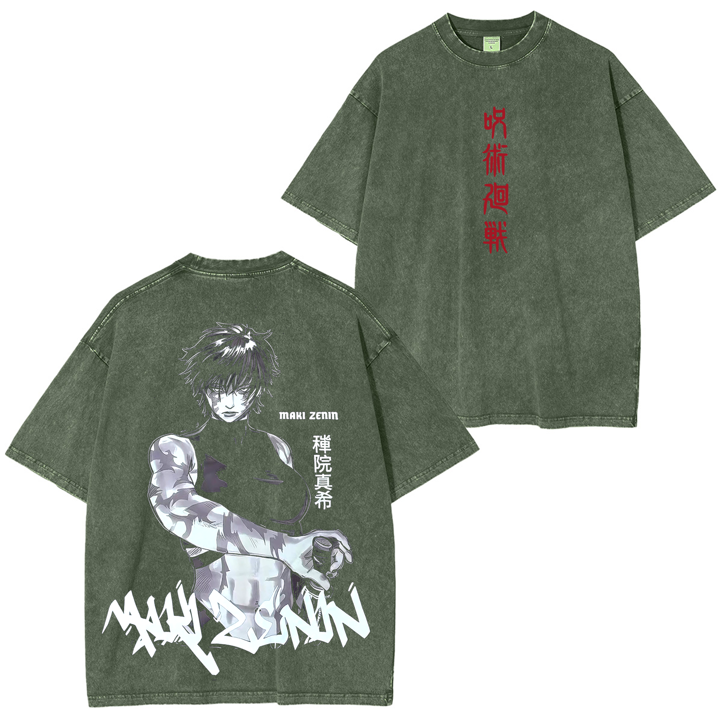 Maki Zenin,Jujutsu Kaisen Anime Washed T-shirt/Crewneck/Hoodie