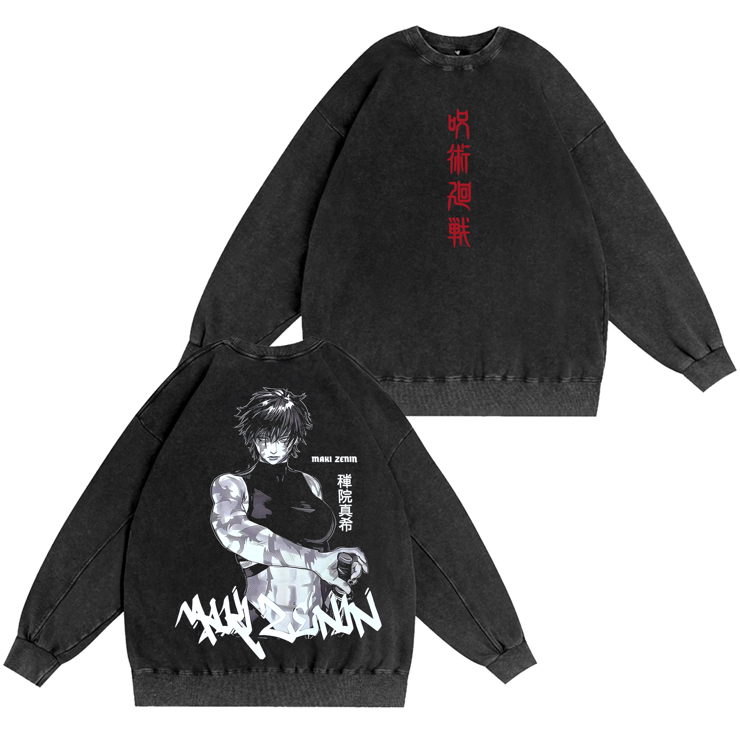 Maki Zenin,Jujutsu Kaisen Anime Washed T-shirt/Crewneck/Hoodie