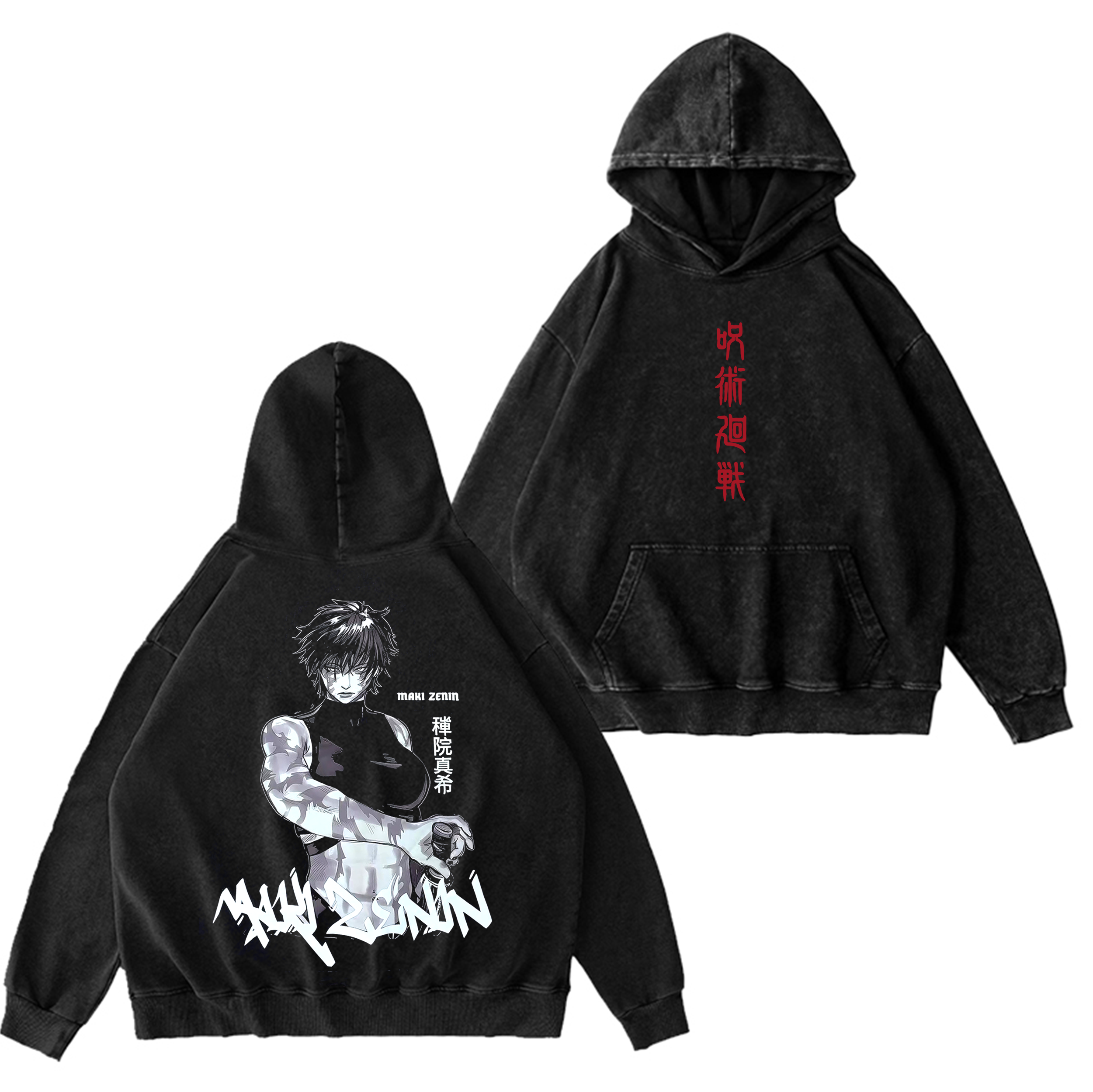 Maki Zenin,Jujutsu Kaisen Anime Washed T-shirt/Crewneck/Hoodie
