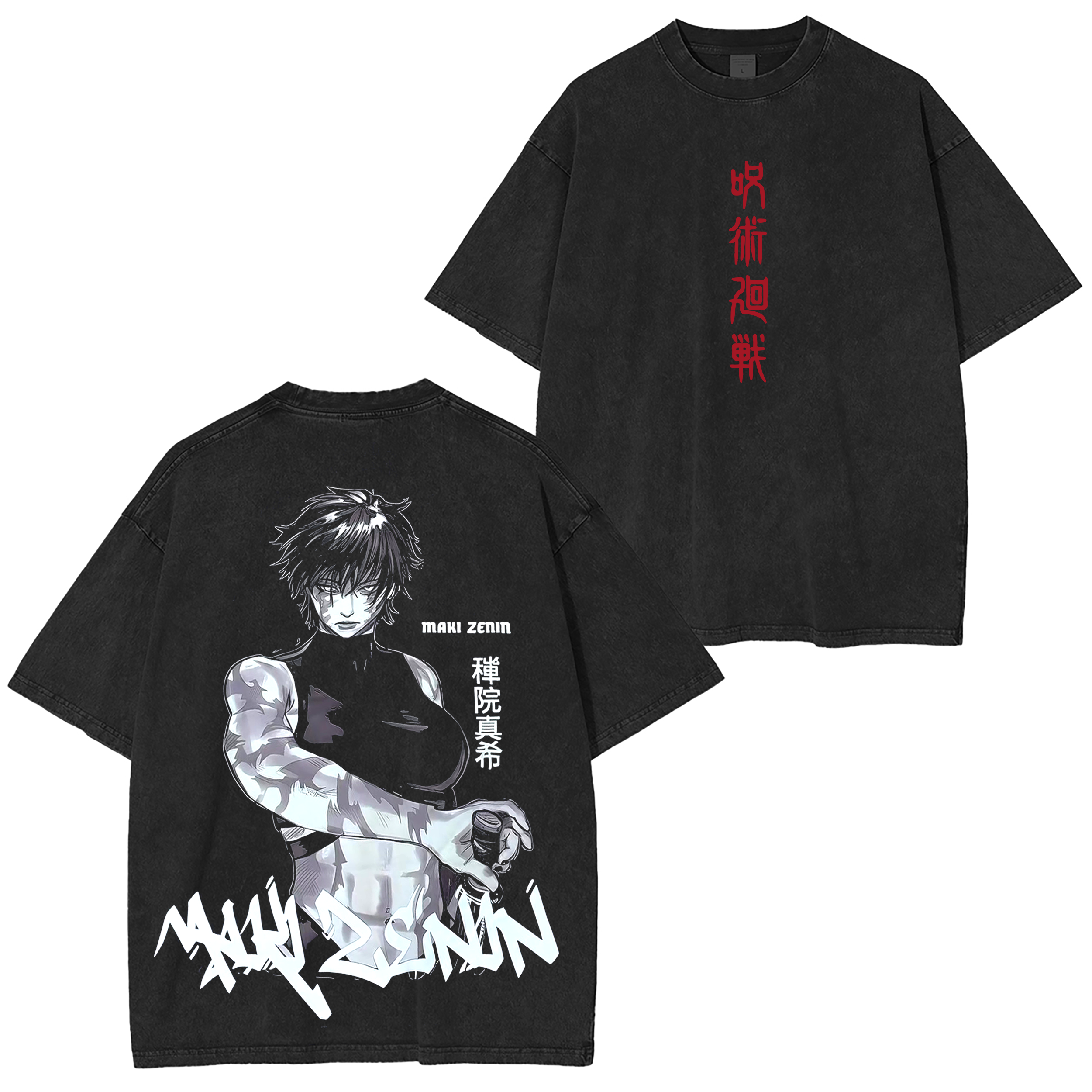 Maki Zenin,Jujutsu Kaisen Anime Washed T-shirt/Crewneck/Hoodie