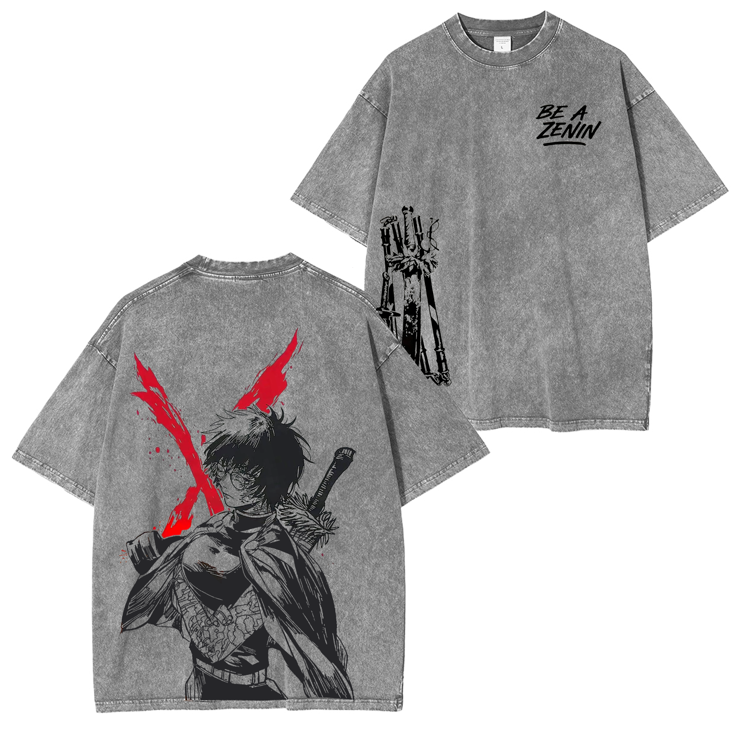 Vintage Maki Zenin Jujutsu Kaisen Anime  Washed T-shirt/Crewneck/Hoodie