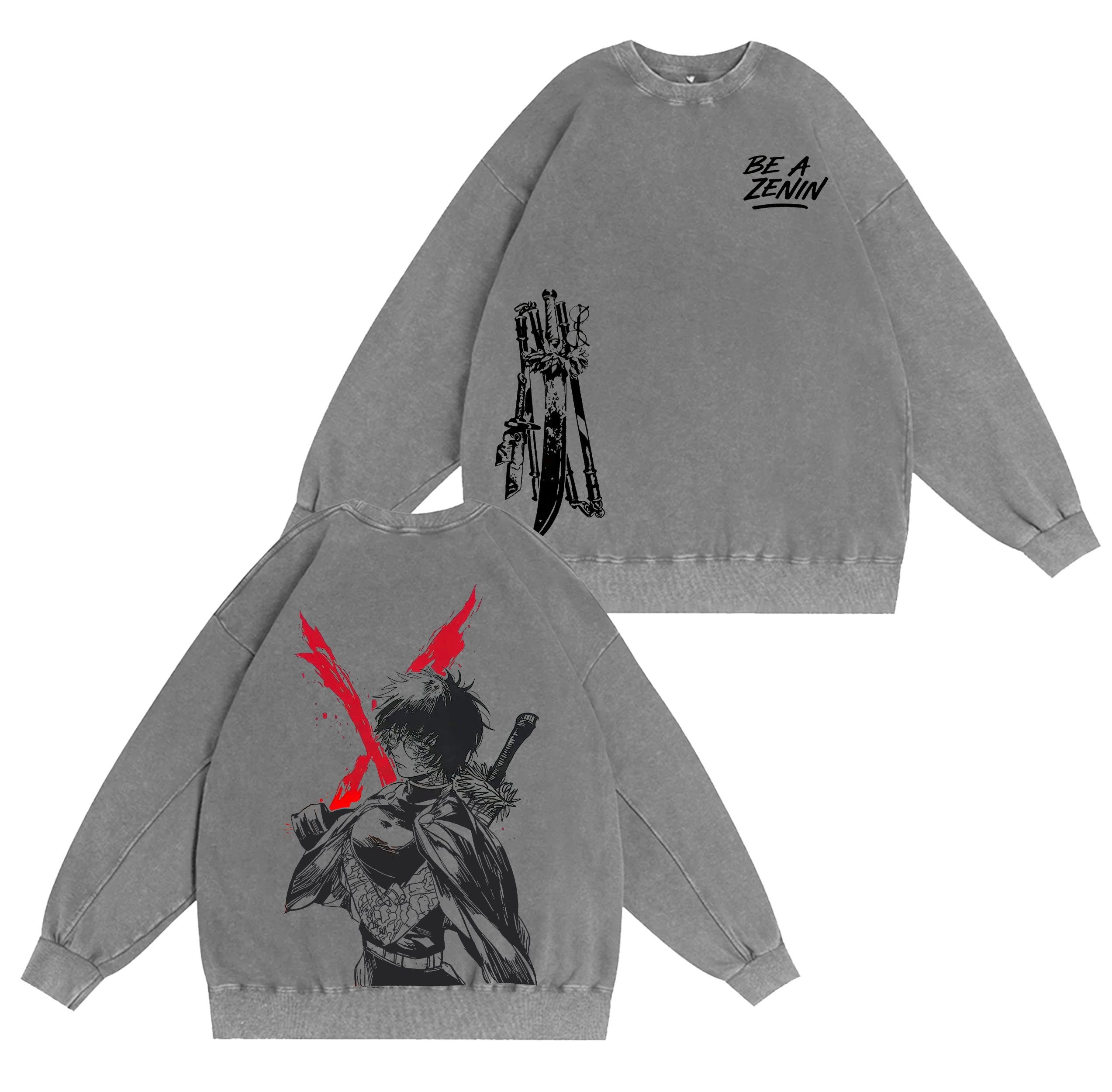 Vintage Maki Zenin Jujutsu Kaisen Anime  Washed T-shirt/Crewneck/Hoodie