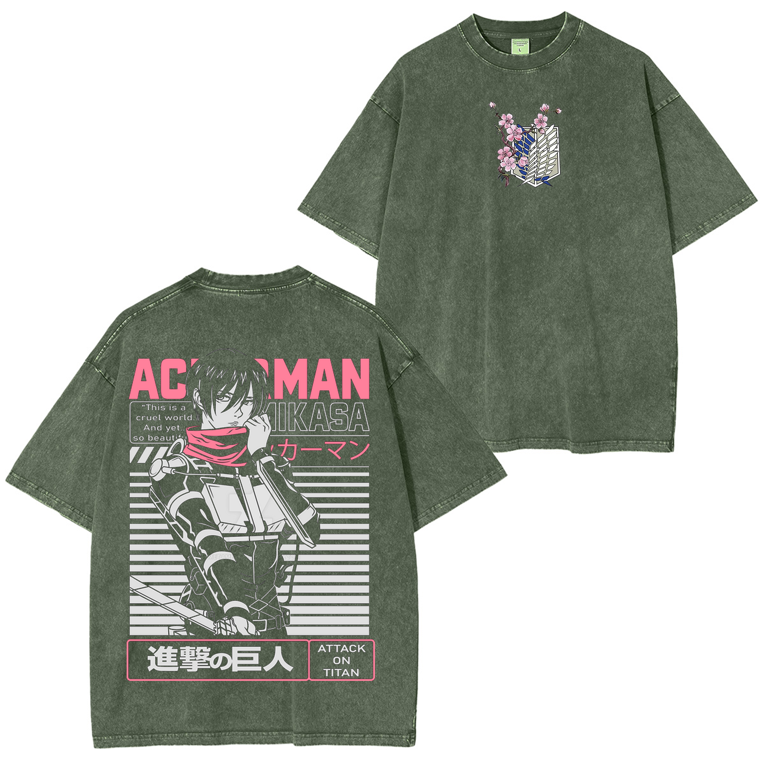 Attack on Titan Anime Washed T-shirt/Crewneck/Hoodie