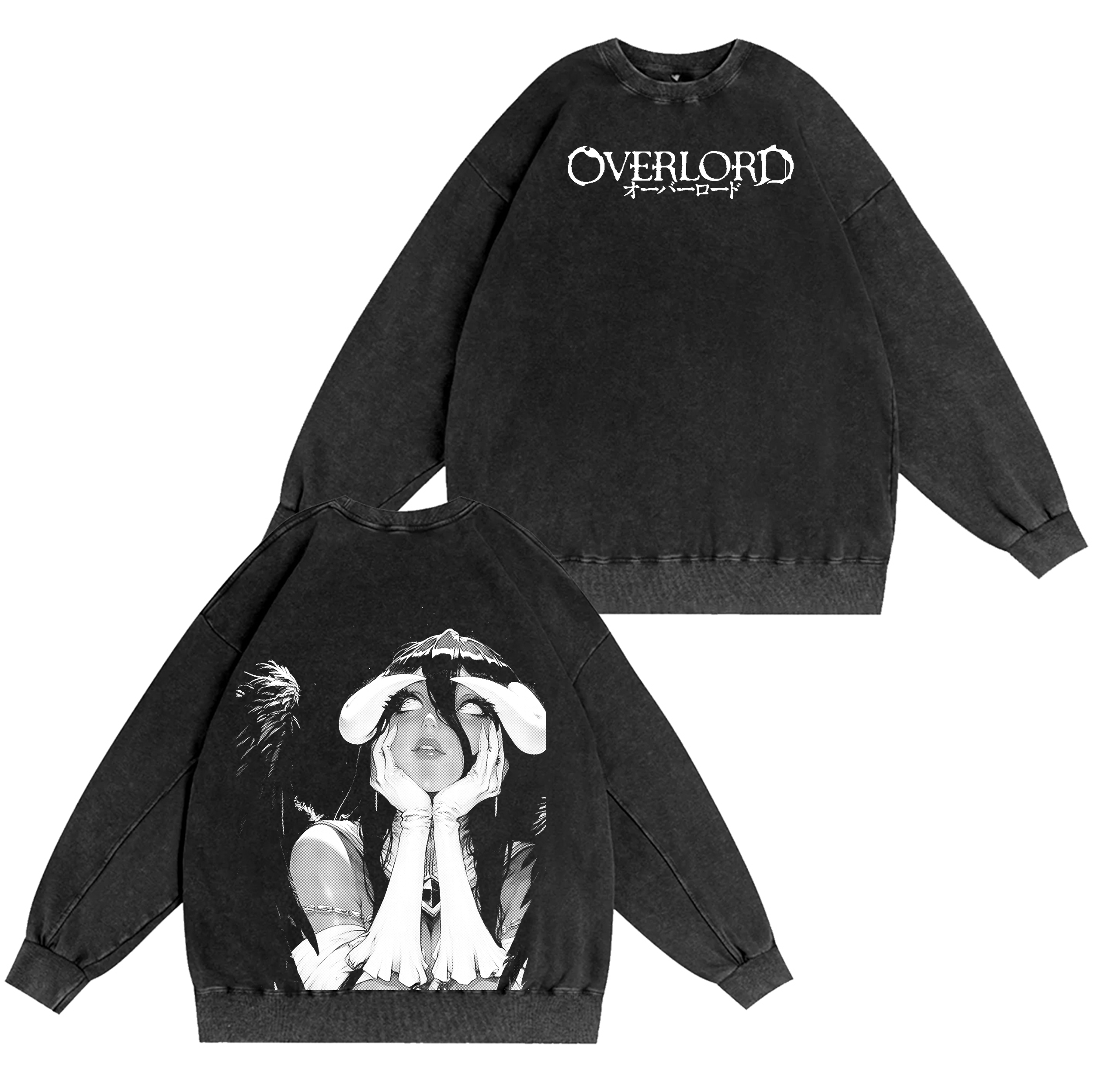 Albedo Overlord Anime Washed T-shirt/Crewneck/Hoodie
