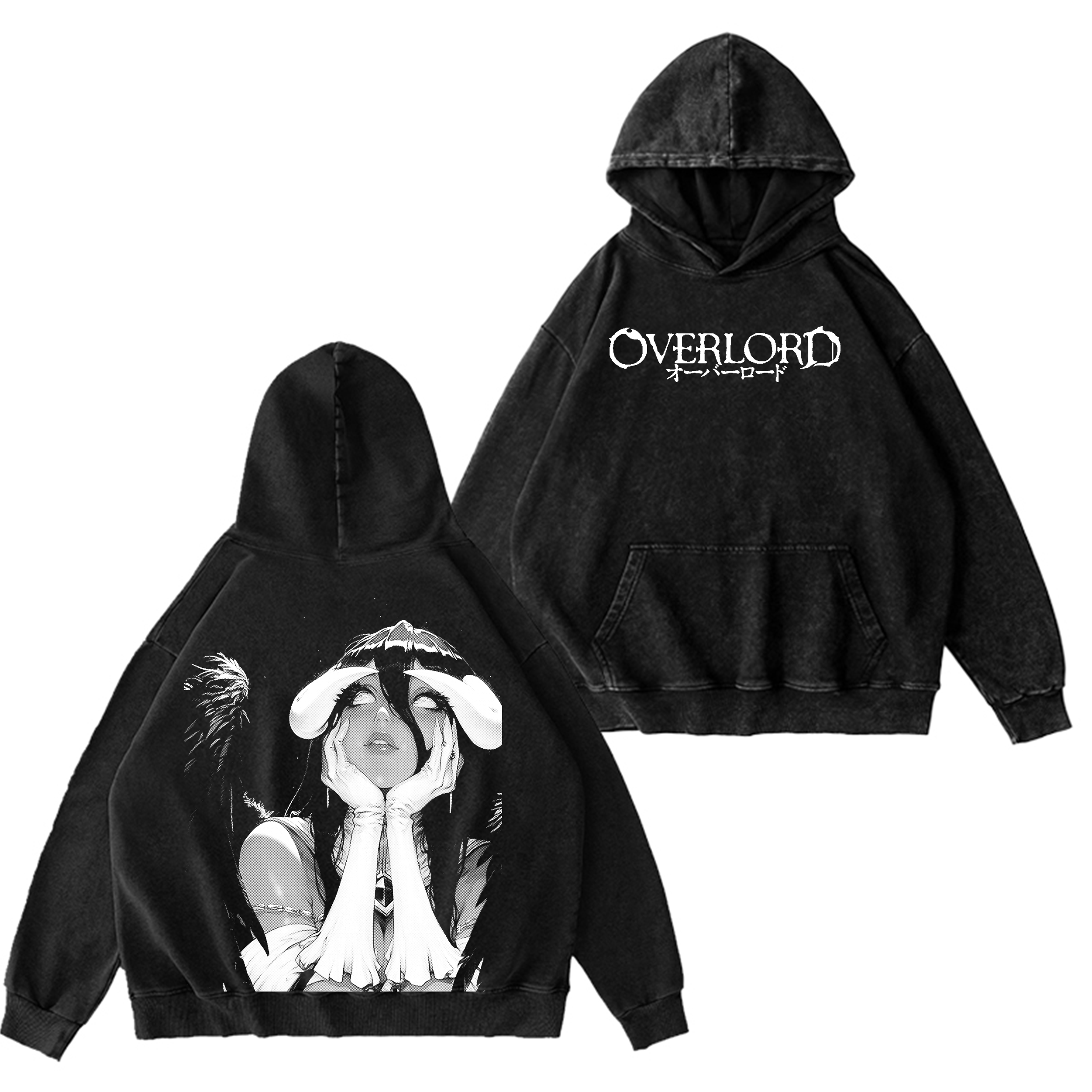 Albedo Overlord Anime Washed T-shirt/Crewneck/Hoodie