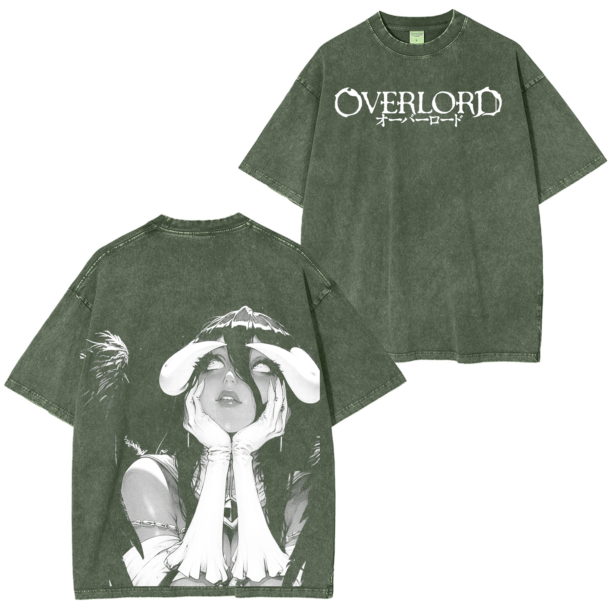Albedo Overlord Anime Washed T-shirt/Crewneck/Hoodie