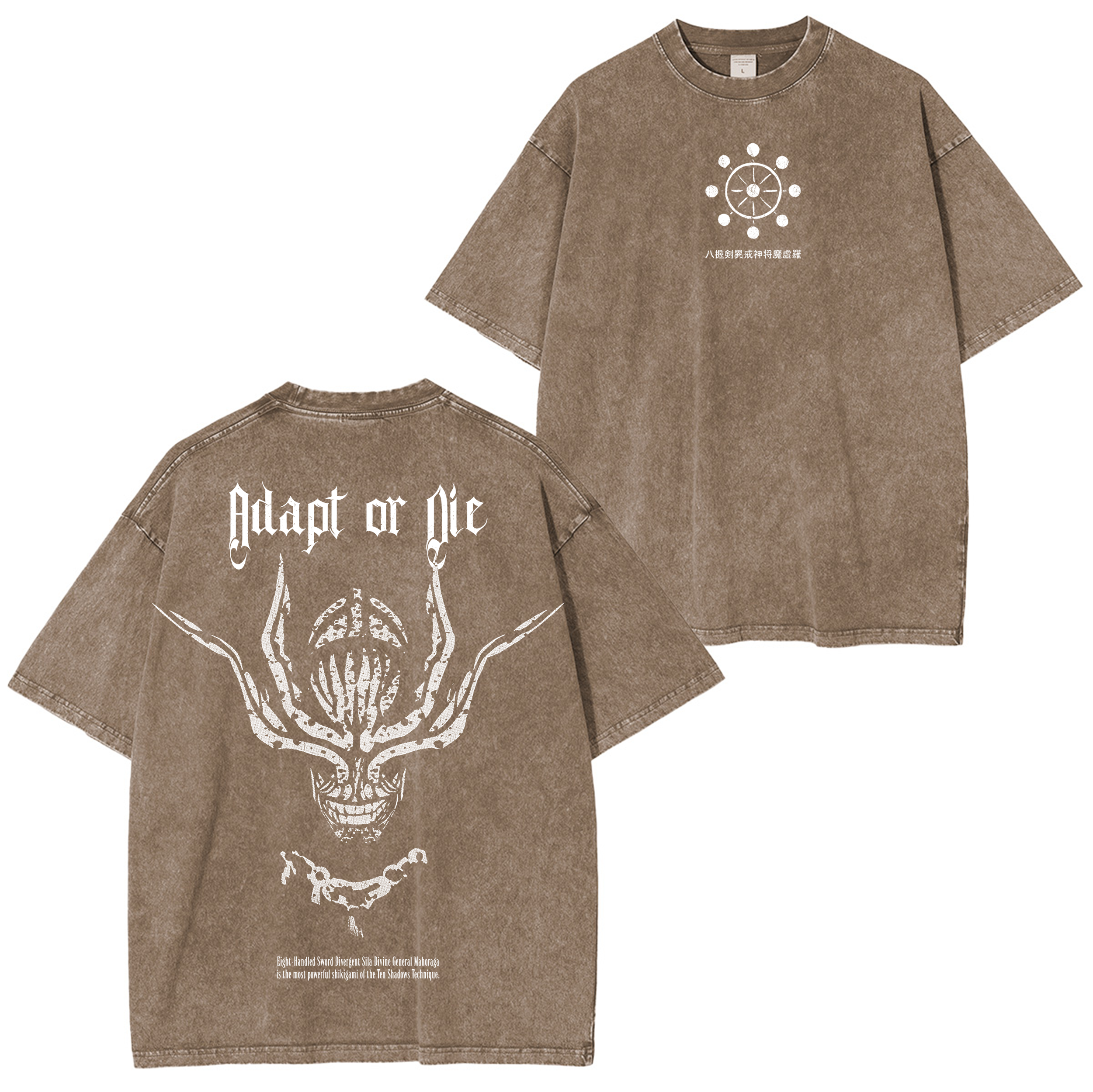Playera Mahoraga Jujutsu Kaisen Washed T-shirt/Crewneck/Hoodie