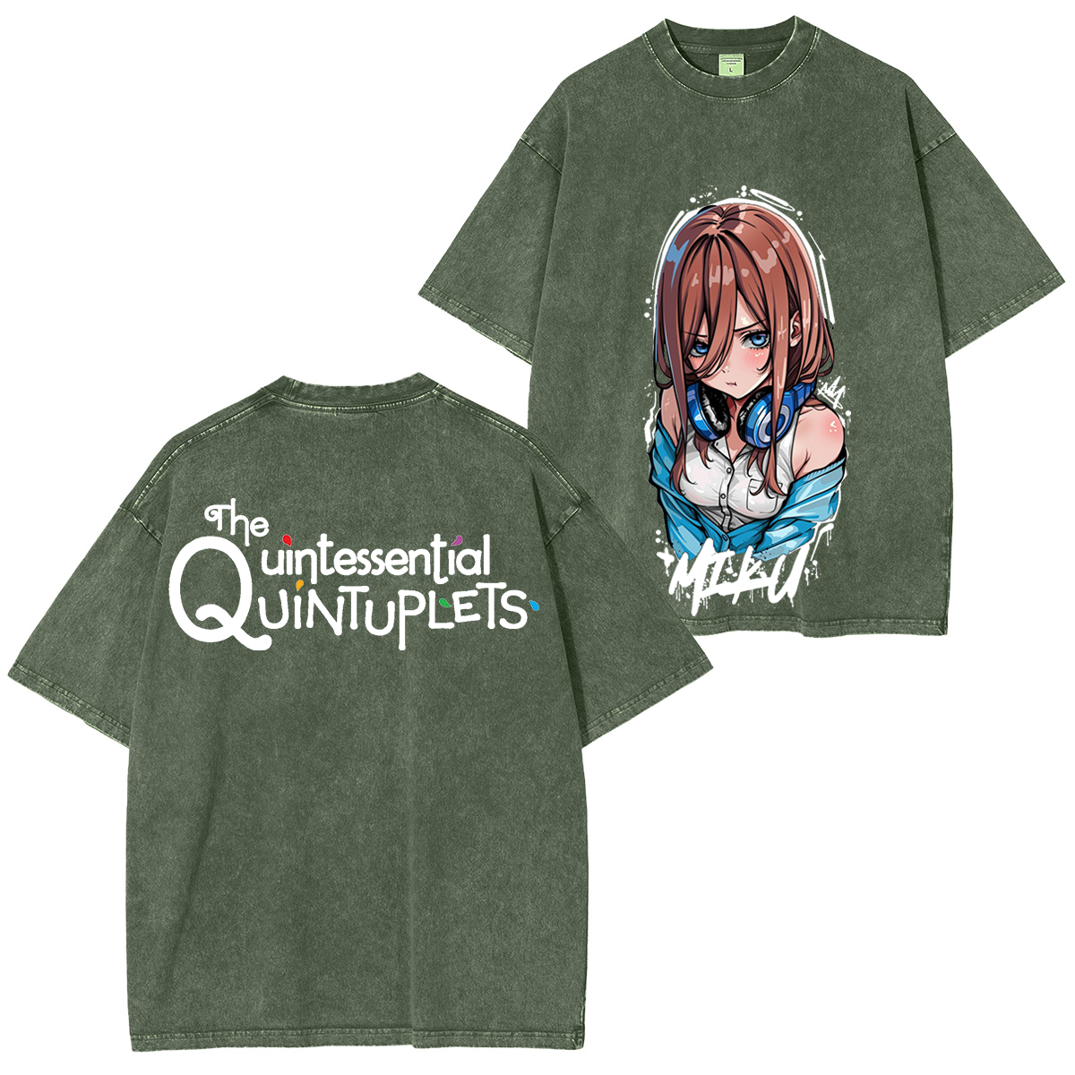 Nakano Miku Anime Washed T-shirt/Crewneck/Hoodie