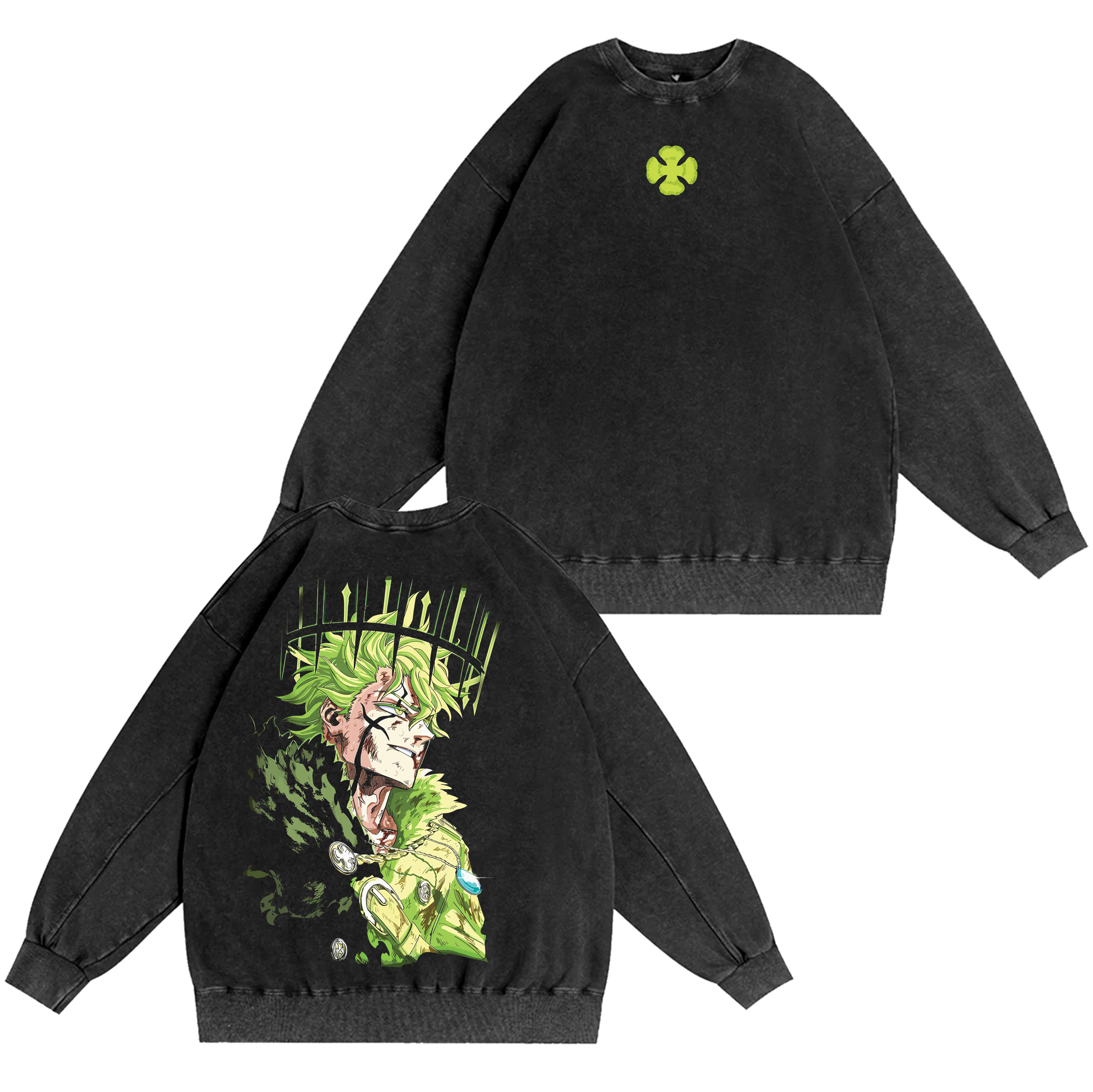 Yuno: Spirit of the Wind,Black Clover Washed T-shirt/Crewneck/Hoodie